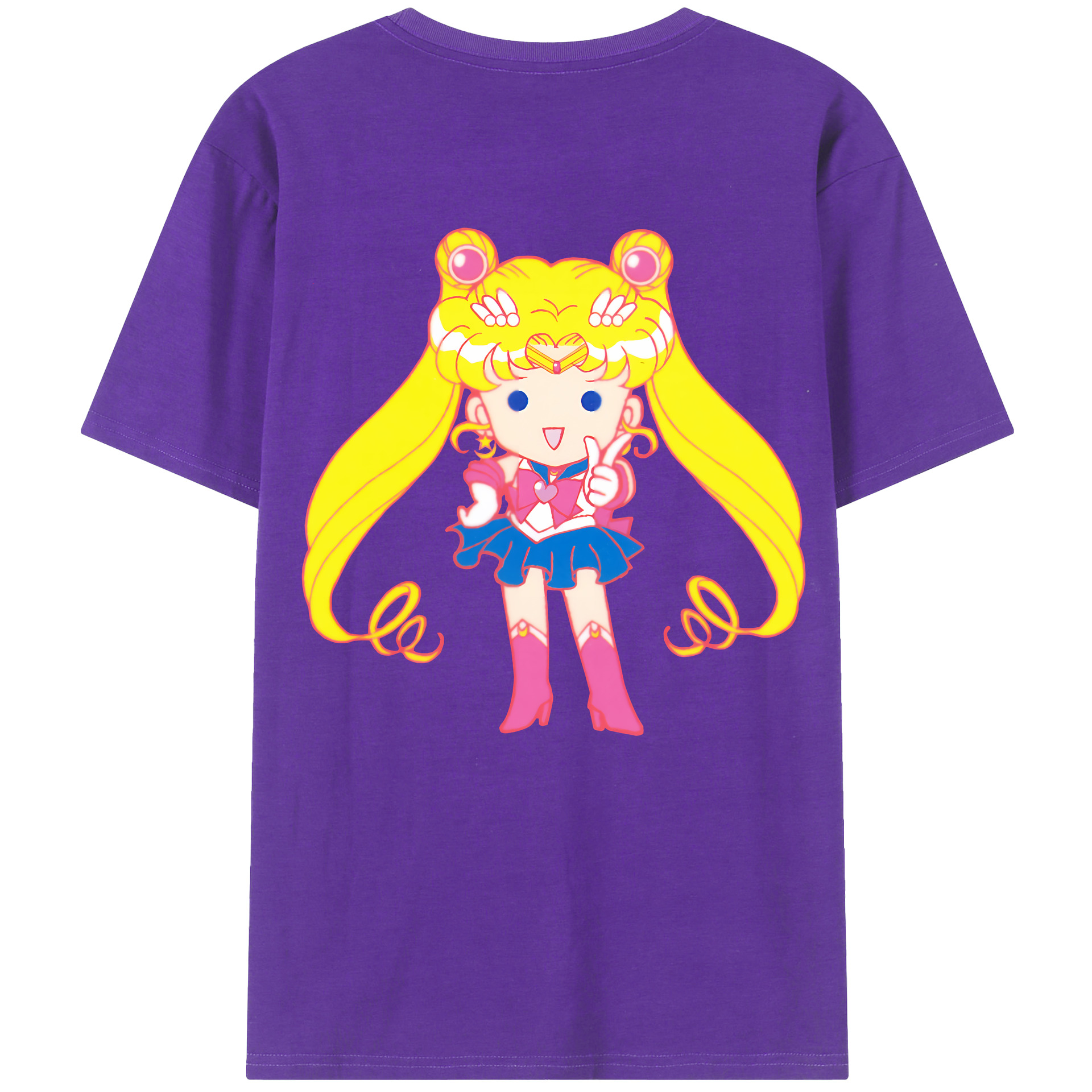 （画像用） 美少女戦士セーラームーン 月野 うさぎ つきの うさぎ Sailor Moon Tsukino Usagi 綿100％ メンズ半袖Tシャツ（バックプリント） 通気性