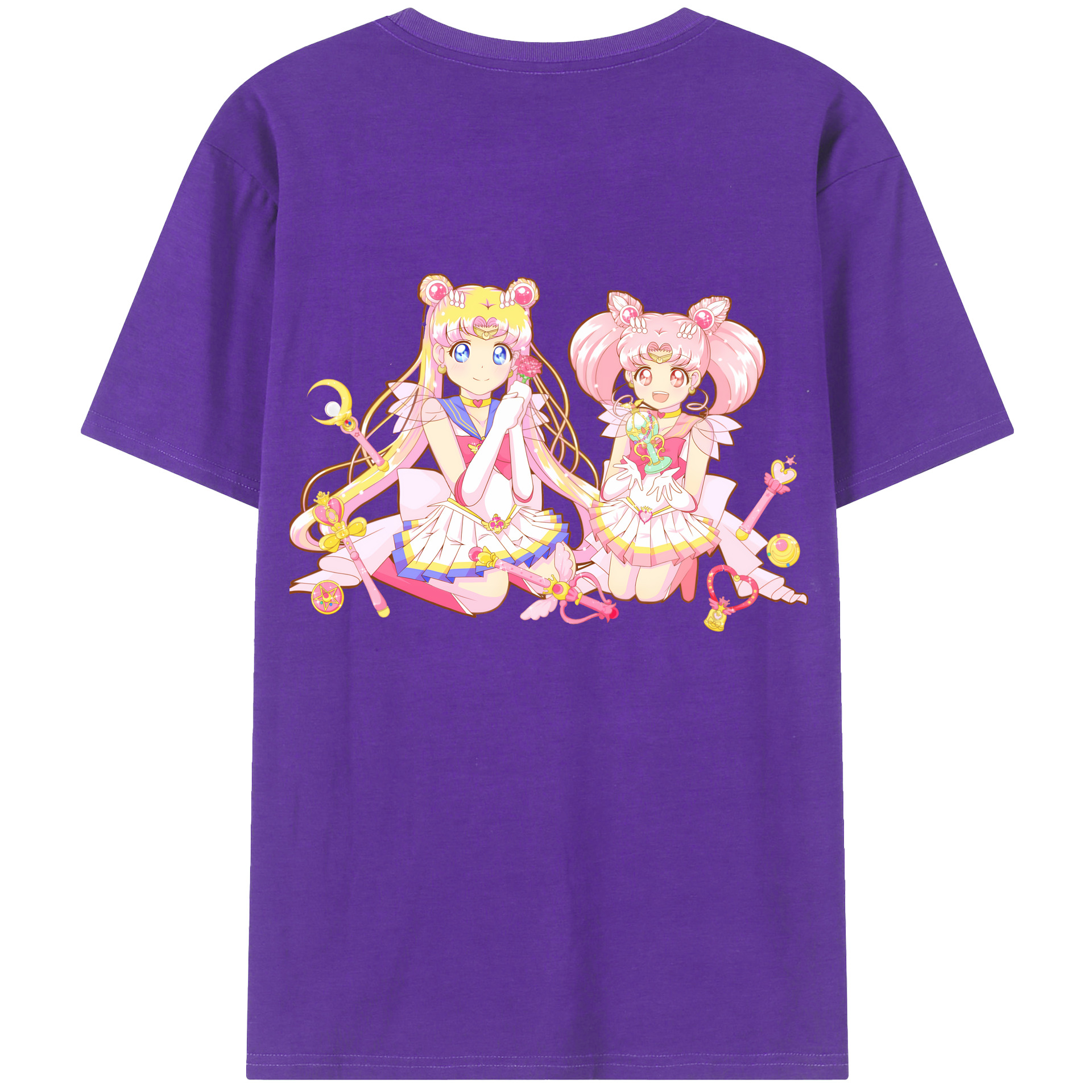 （画像用） 美少女戦士セーラームーン 月野 うさぎ つきの うさぎ Sailor Moon Tsukino Usagi 綿100％ メンズ半袖Tシャツ（バックプリント） 通気性