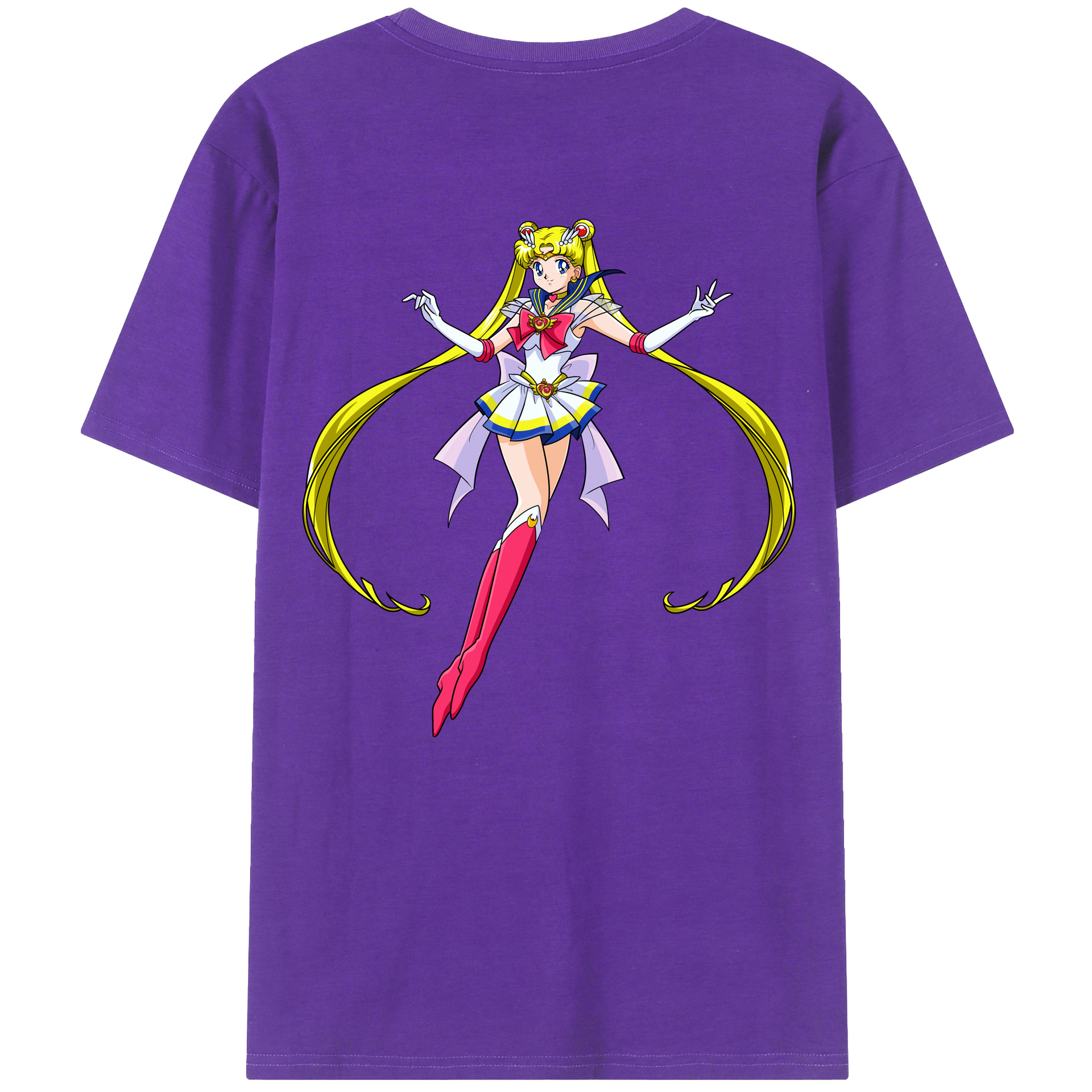 （画像用） 美少女戦士セーラームーン 月野 うさぎ つきの うさぎ Sailor Moon Tsukino Usagi 綿100％ メンズ半袖Tシャツ（バックプリント） 通気性