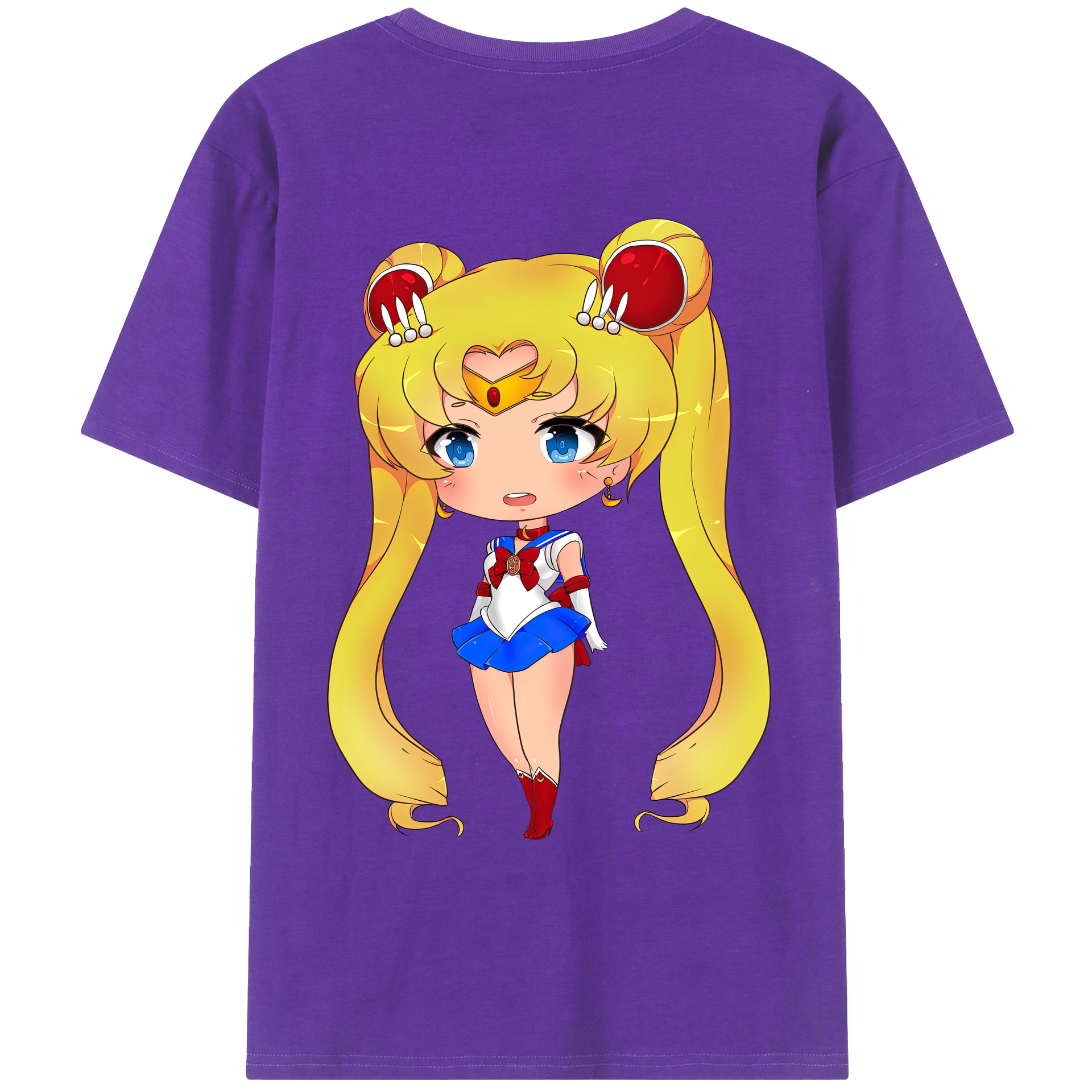 （画像用） 美少女戦士セーラームーン 月野 うさぎ つきの うさぎ Sailor Moon Tsukino Usagi 綿100％ メンズ半袖Tシャツ（バックプリント） 通気性