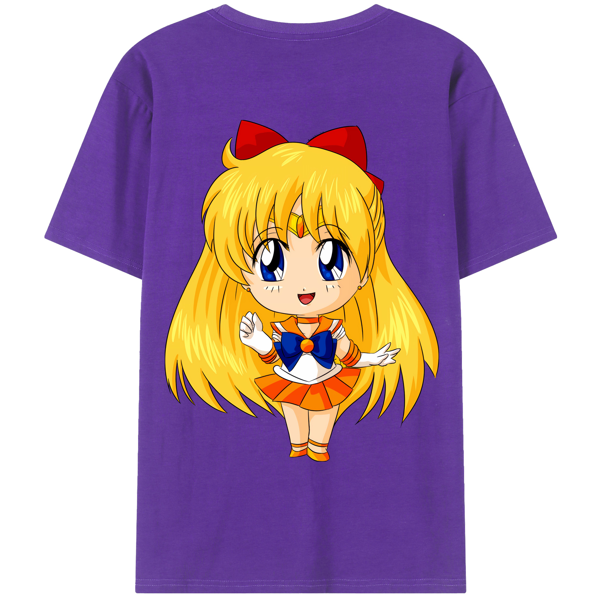 （画像用） 美少女戦士セーラームーン 愛野 美奈子 あいの みなこ Sailor Moon Aino Minako 綿100％ メンズ半袖Tシャツ（バックプリント） 通気性