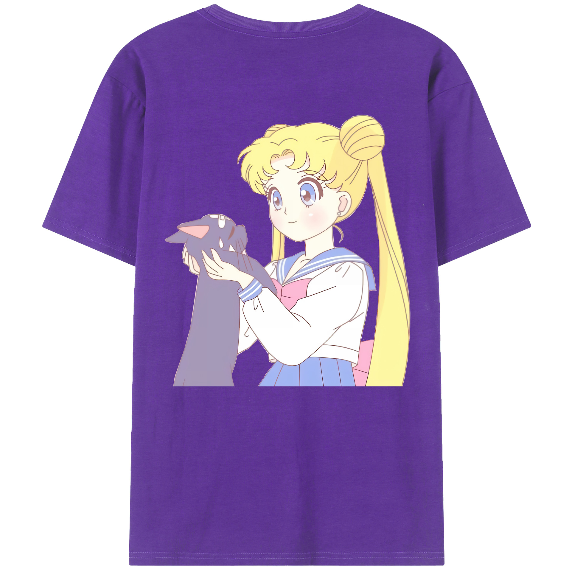 （画像用） 美少女戦士セーラームーン 愛野 美奈子 あいの みなこ Sailor Moon Aino Minako 綿100％ メンズ半袖Tシャツ（バックプリント） 通気性