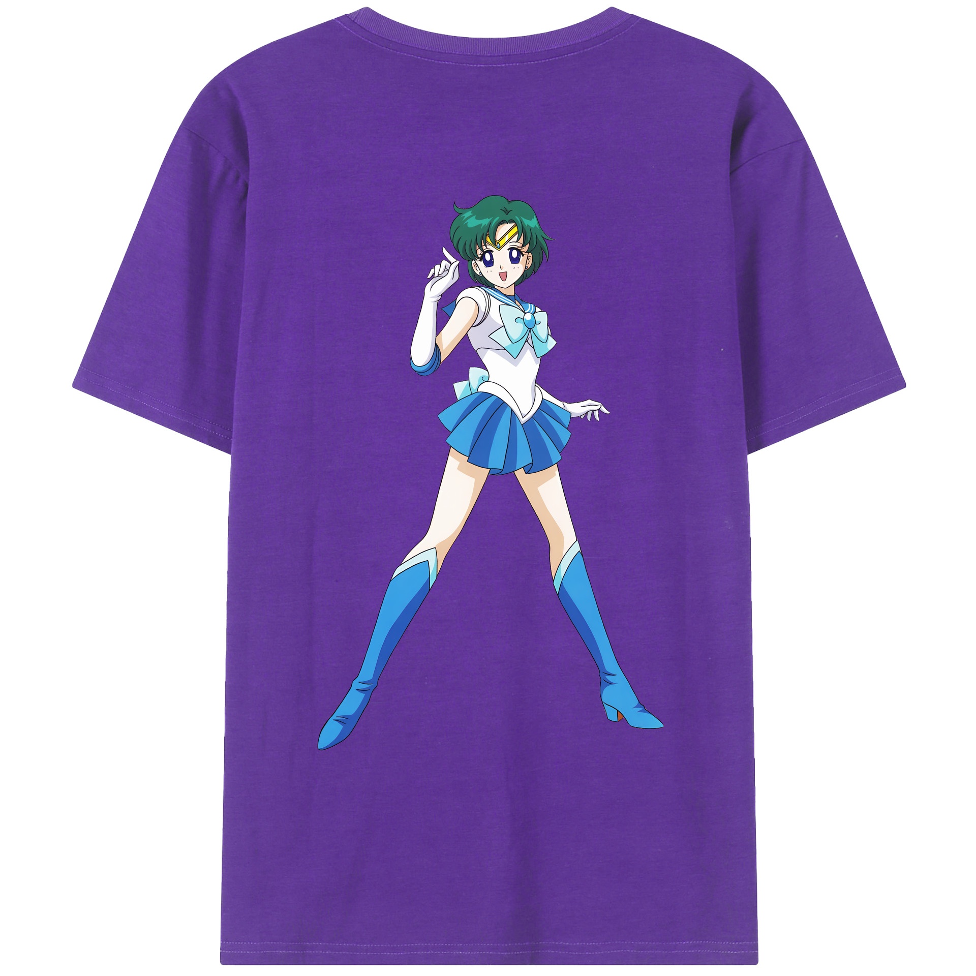 （画像用） 美少女戦士セーラームーン 海王 みちる（かいおう みちる） Sailor Moon Kaiou Michiru 綿100％ メンズ半袖Tシャツ（バックプリント） 通気性