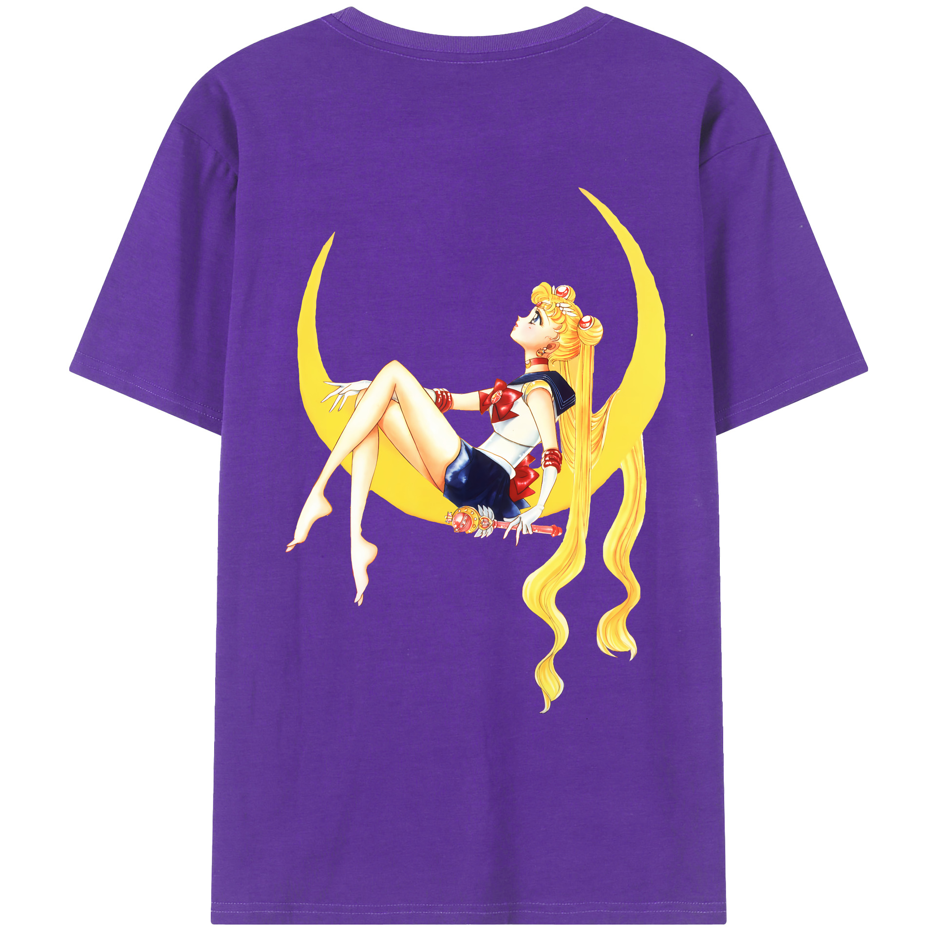 （画像用） 美少女戦士セーラームーン 月野 うさぎ つきの うさぎ Sailor Moon Tsukino Usagi 綿100％ メンズ半袖Tシャツ（バックプリント） 通気性