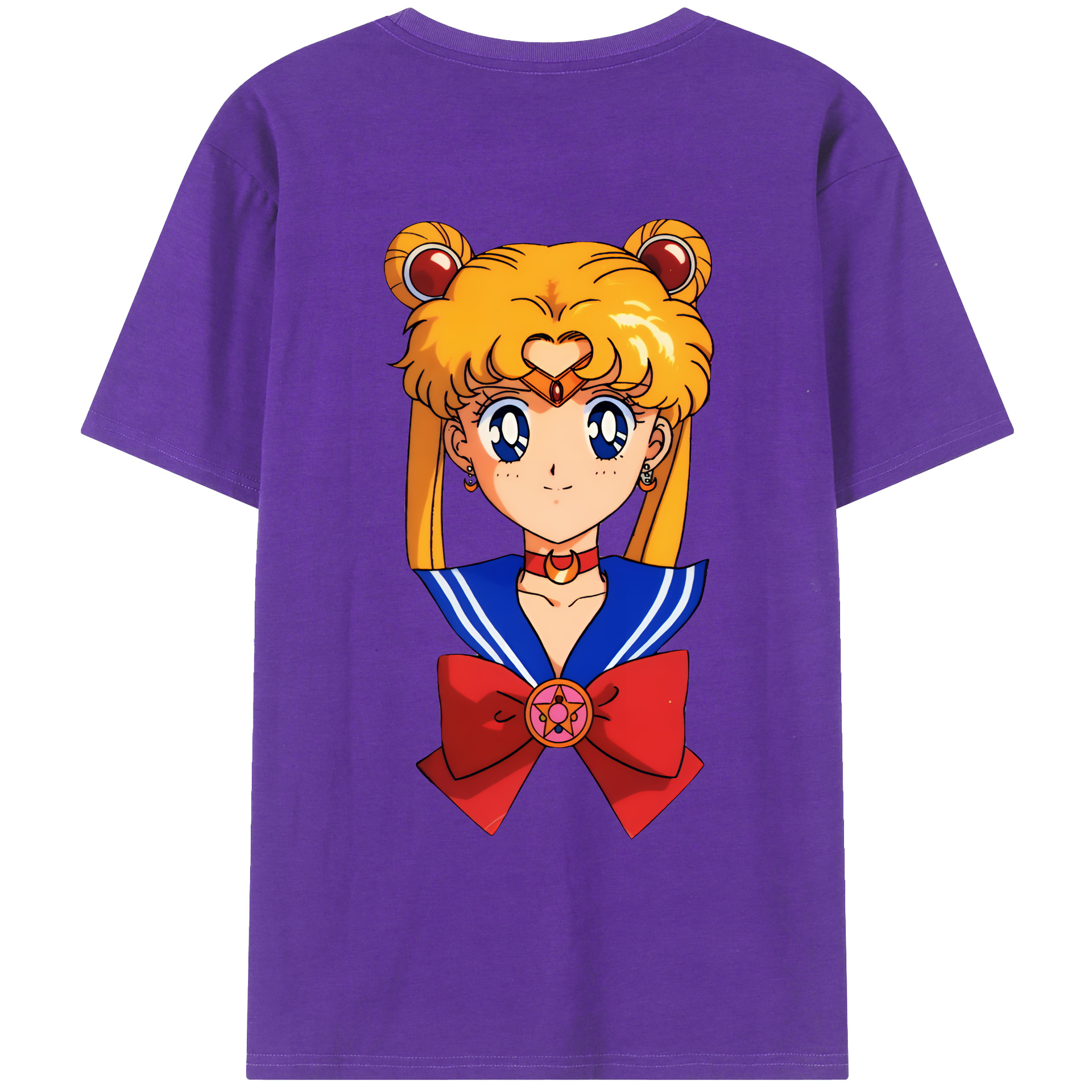 （画像用） 美少女戦士セーラームーン 月野 うさぎ つきの うさぎ Sailor Moon Tsukino Usagi 綿100％ メンズ半袖Tシャツ（バックプリント） 通気性