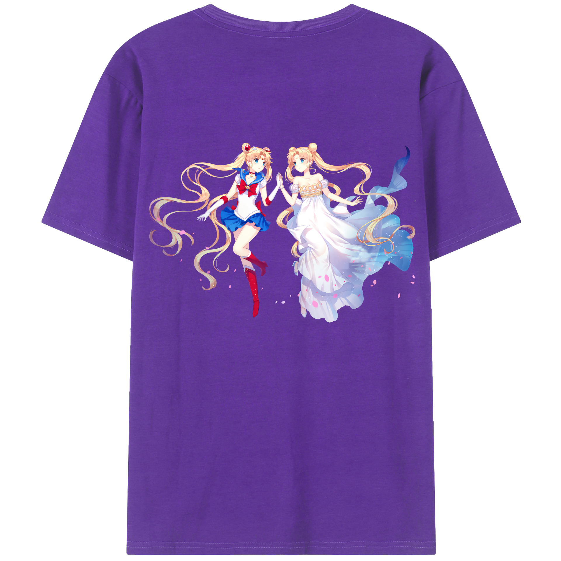 （画像用） 美少女戦士セーラームーン 月野 うさぎ つきの うさぎ Sailor Moon Tsukino Usagi 綿100％ メンズ半袖Tシャツ（バックプリント） 通気性