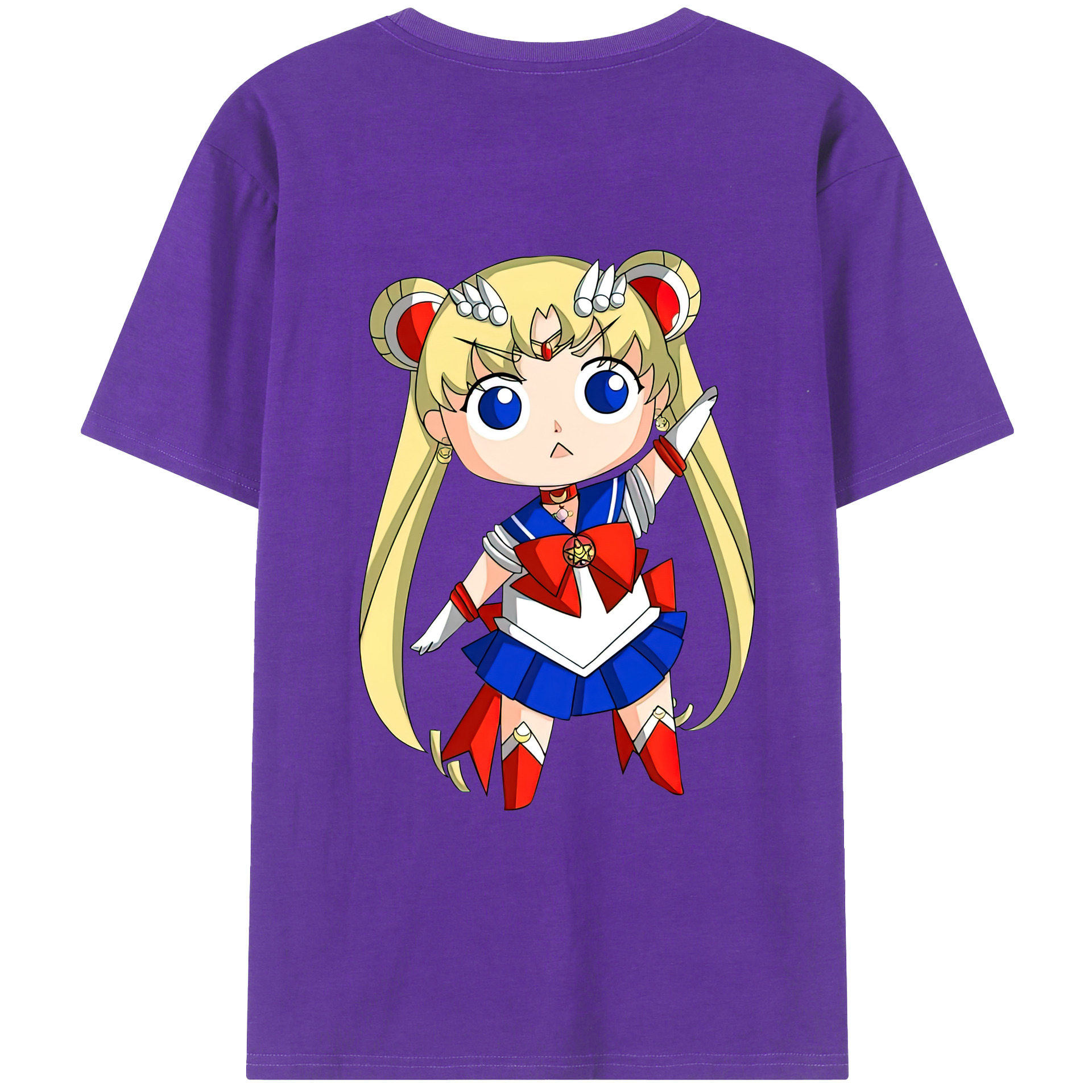 （画像用） 美少女戦士セーラームーン 月野 うさぎ つきの うさぎ Sailor Moon Tsukino Usagi 綿100％ メンズ半袖Tシャツ（バックプリント） 通気性