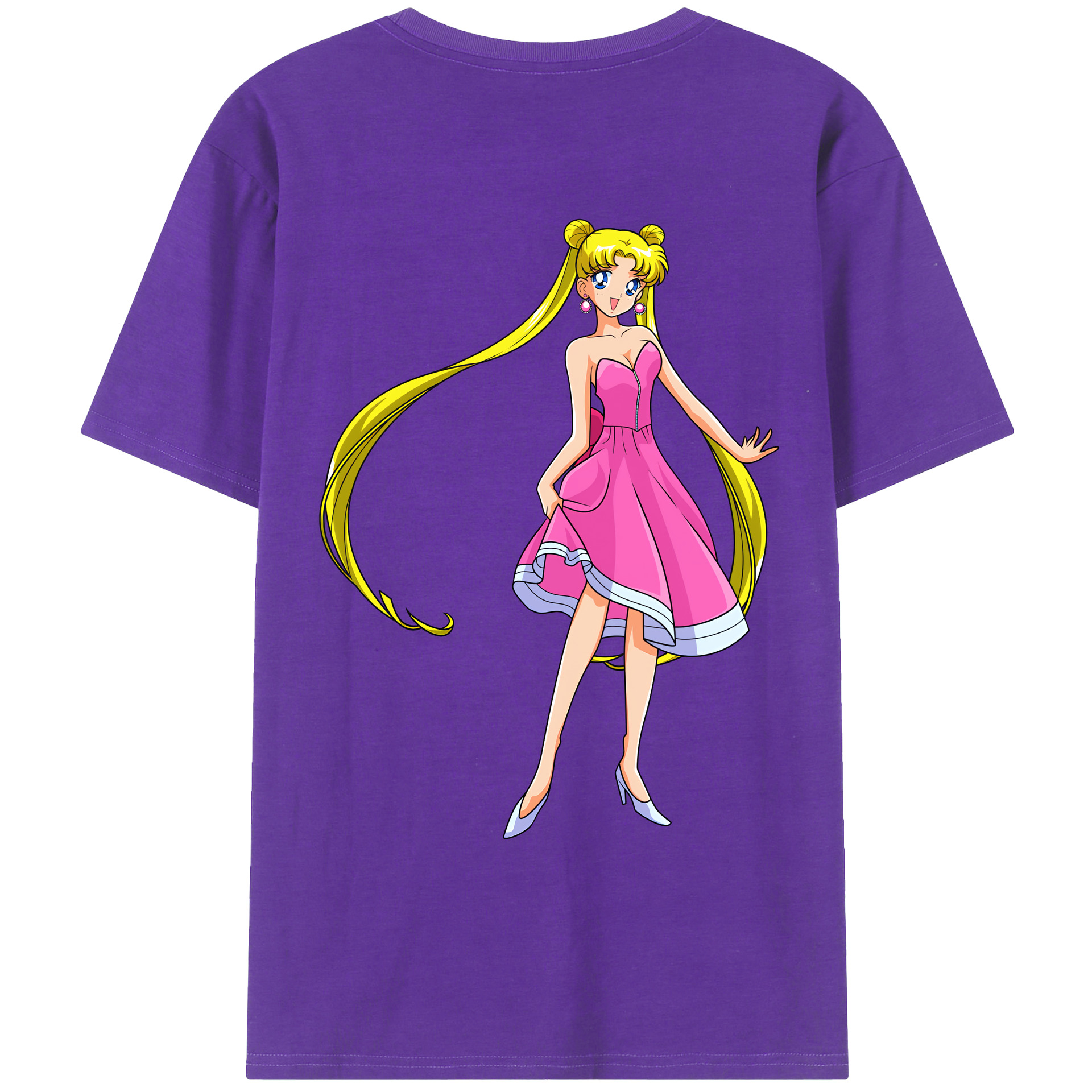 （画像用） 美少女戦士セーラームーン 愛野 美奈子 あいの みなこ Sailor Moon Aino Minako 綿100％ メンズ半袖Tシャツ（バックプリント） 通気性