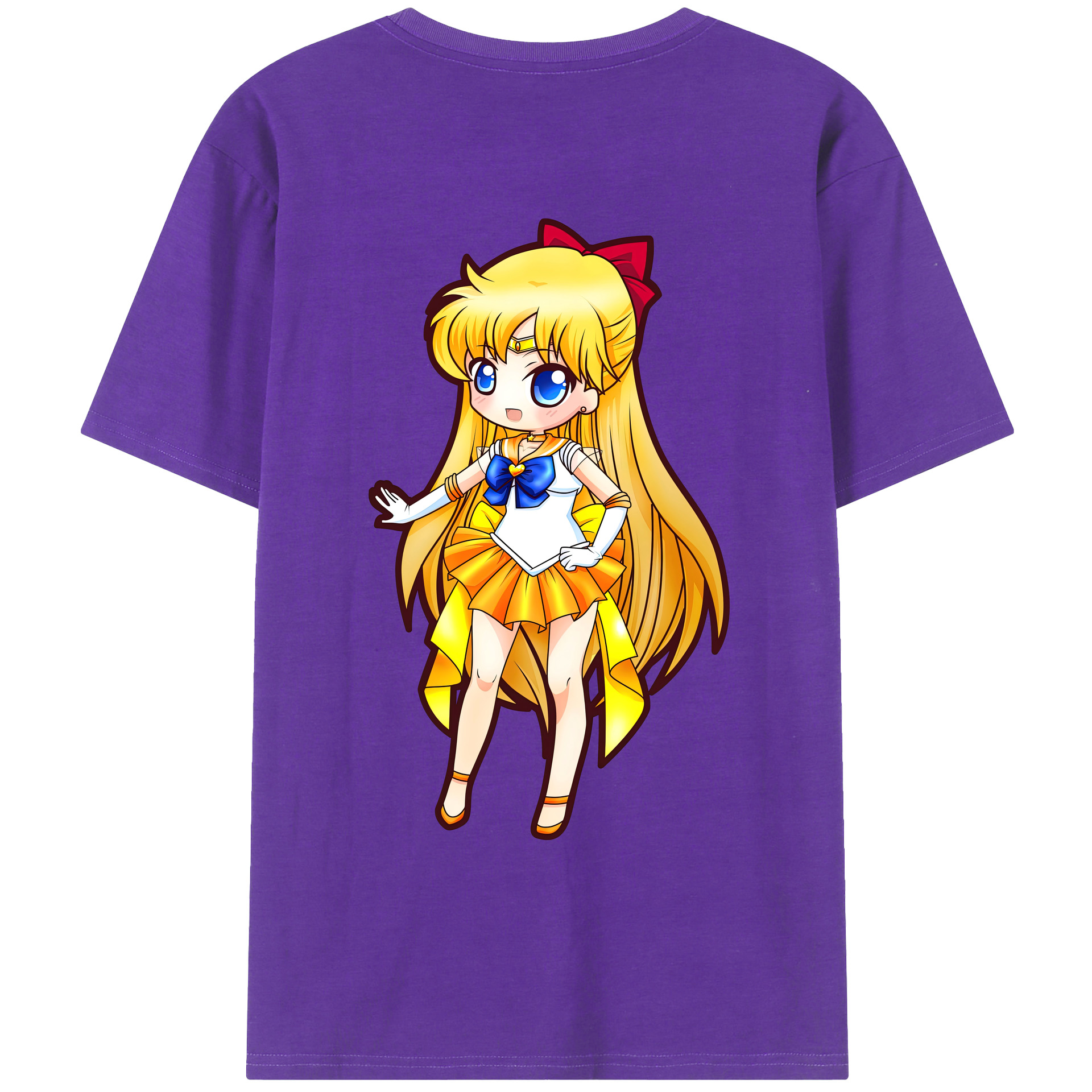 （画像用） 美少女戦士セーラームーン 愛野 美奈子 あいの みなこ Sailor Moon Aino Minako 綿100％ メンズ半袖Tシャツ（バックプリント） 通気性