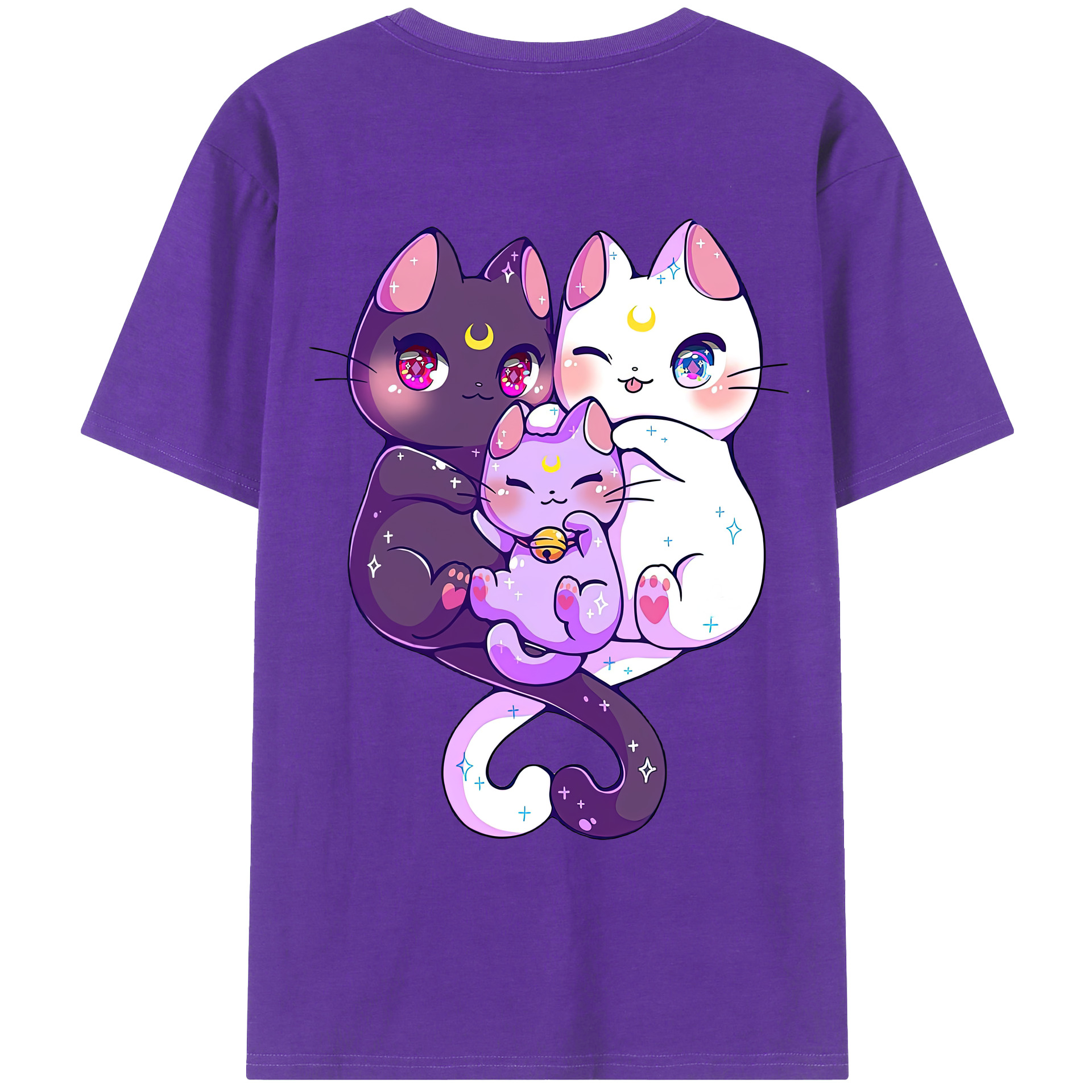 （画像用） 美少女戦士セーラームーン Sailor Moon 綿100％ メンズ半袖Tシャツ（バックプリント） 通気性