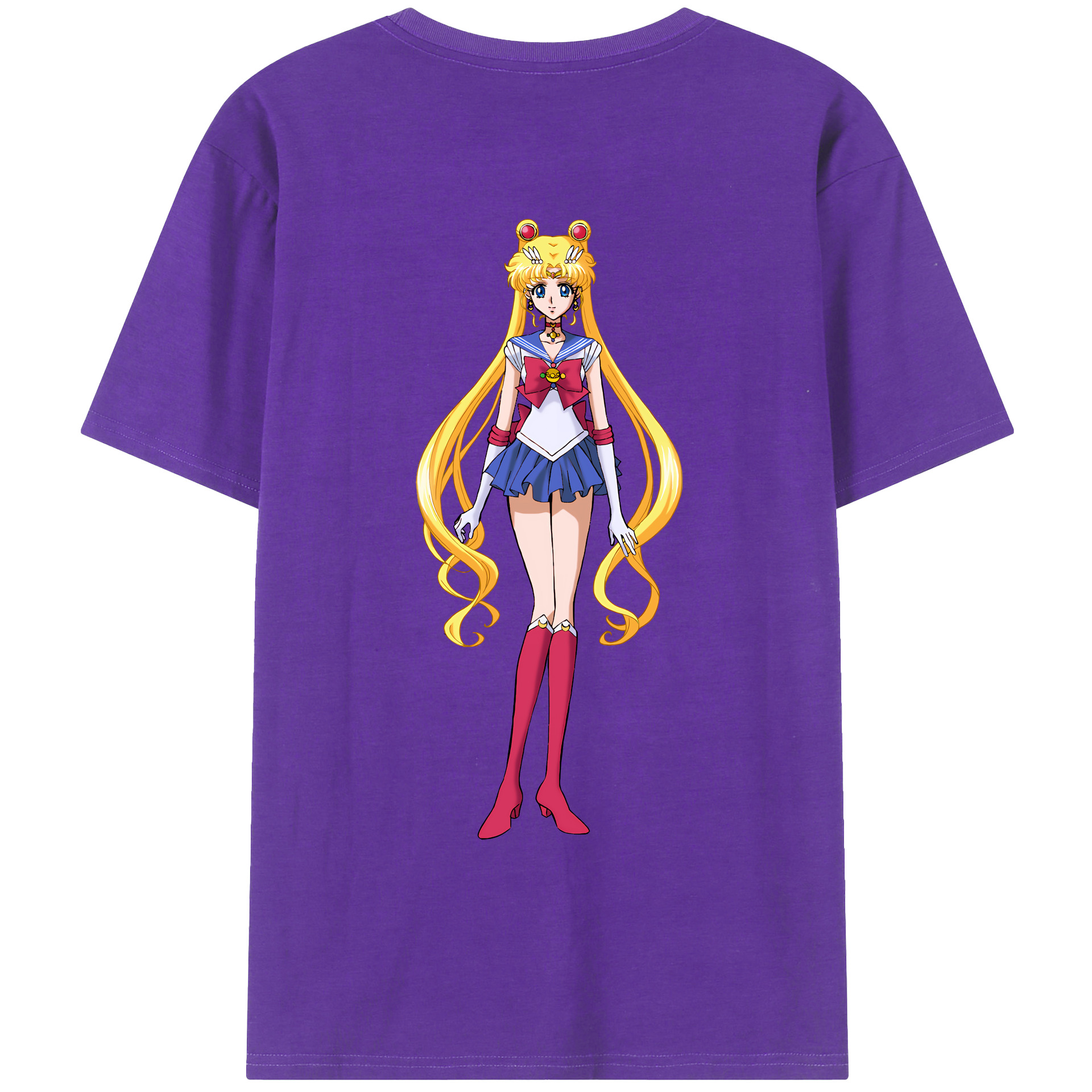 （画像用） 美少女戦士セーラームーン 月野 うさぎ つきの うさぎ Sailor Moon Tsukino Usagi 綿100％ メンズ半袖Tシャツ（バックプリント） 通気性
