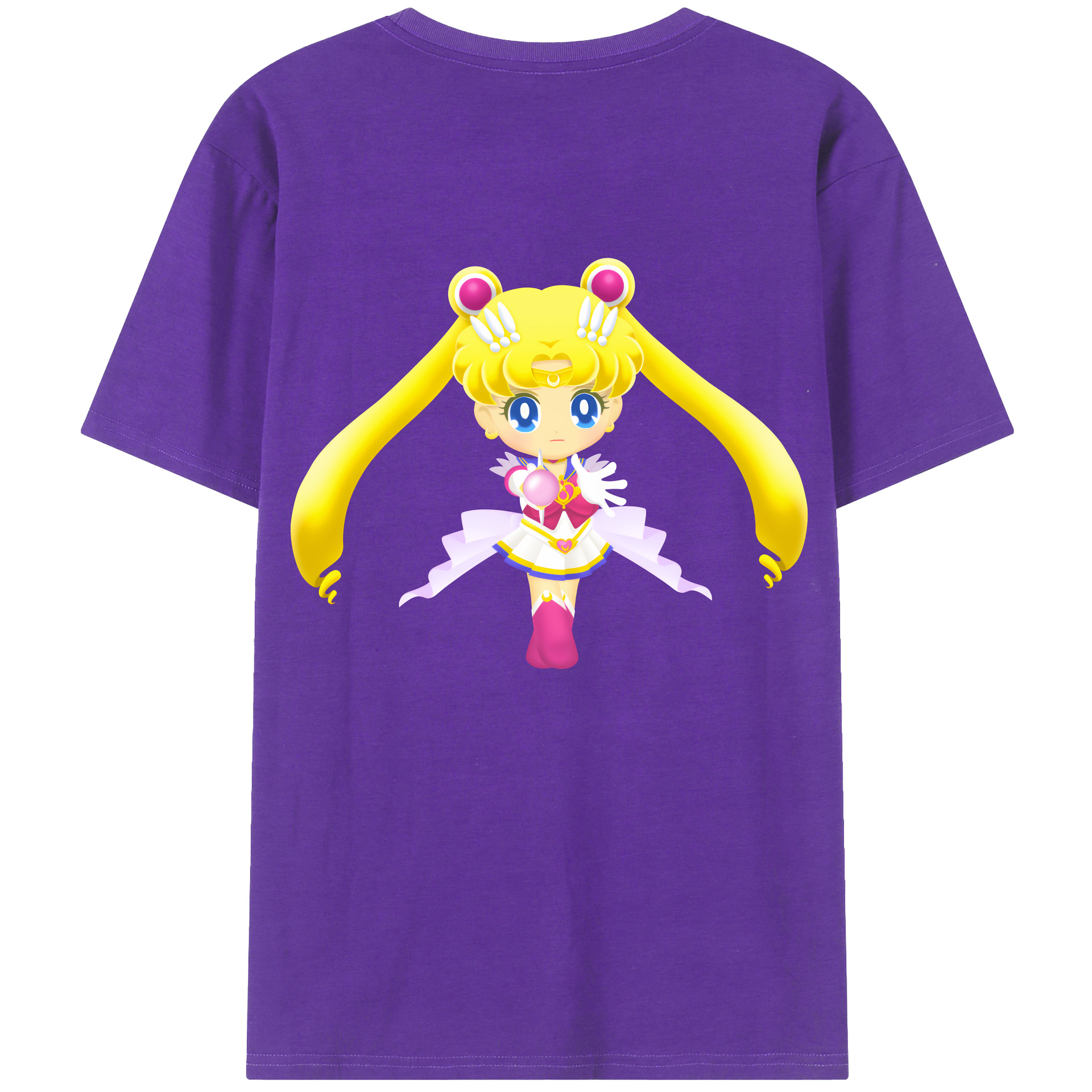 （画像用） 美少女戦士セーラームーン 月野 うさぎ つきの うさぎ Sailor Moon Tsukino Usagi 綿100％ メンズ半袖Tシャツ（バックプリント） 通気性