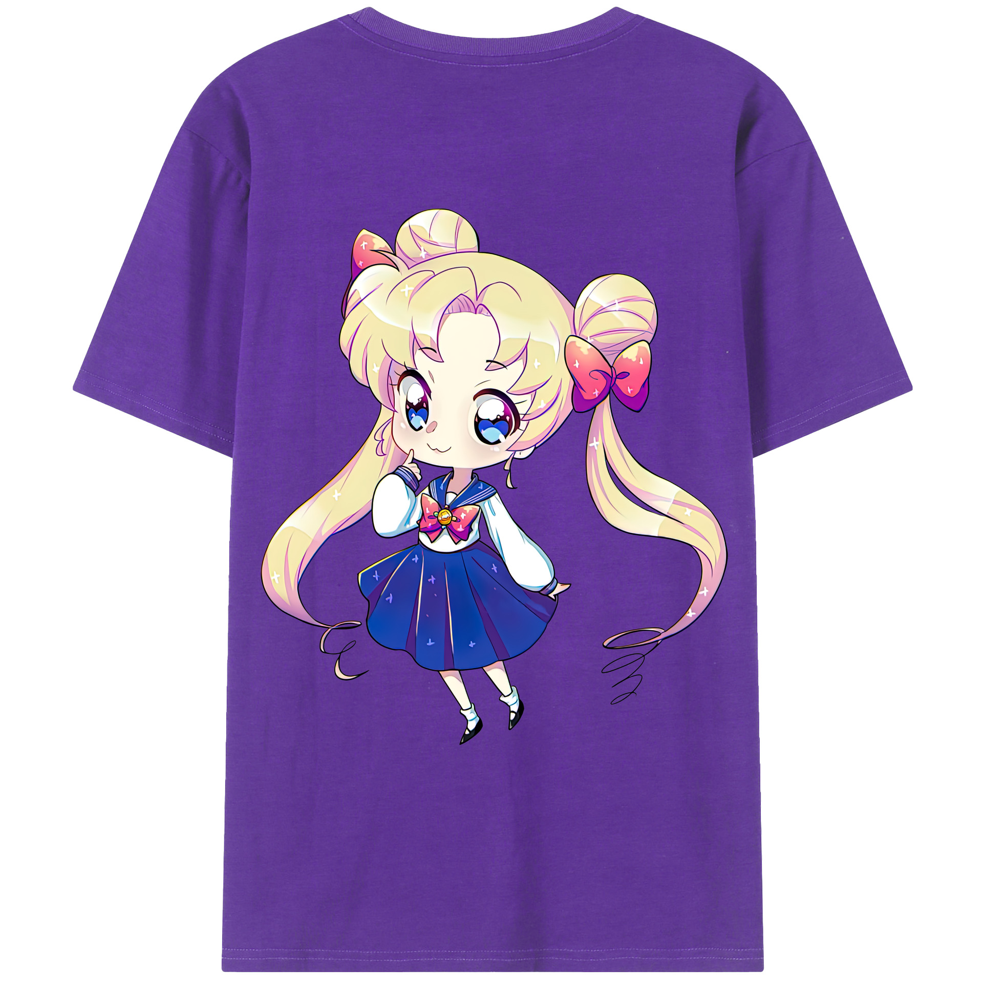 （画像用） 美少女戦士セーラームーン 月野 うさぎ つきの うさぎ Sailor Moon Tsukino Usagi 綿100％ メンズ半袖Tシャツ（バックプリント） 通気性