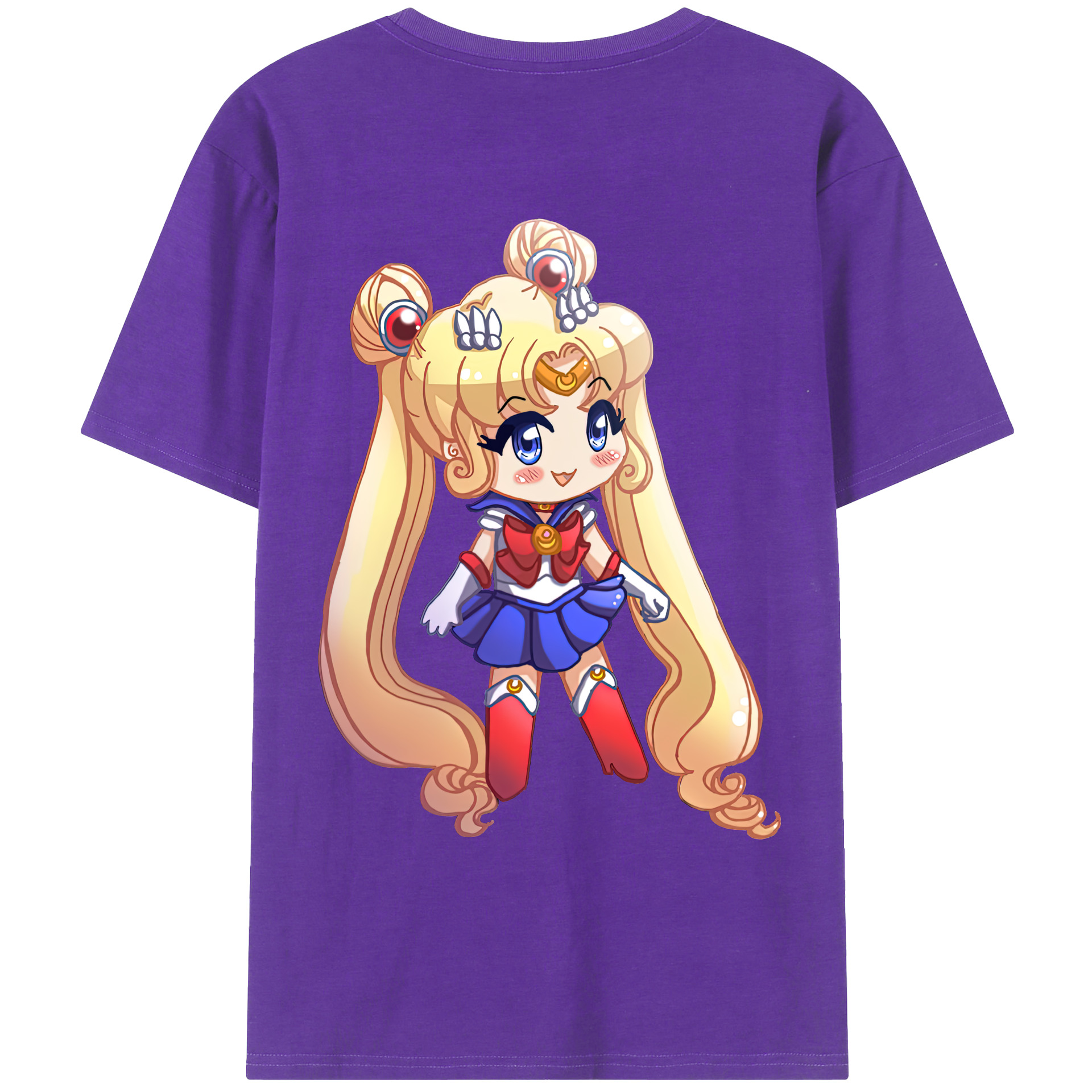 （画像用） 美少女戦士セーラームーン 月野 うさぎ つきの うさぎ Sailor Moon Tsukino Usagi 綿100％ メンズ半袖Tシャツ（バックプリント） 通気性