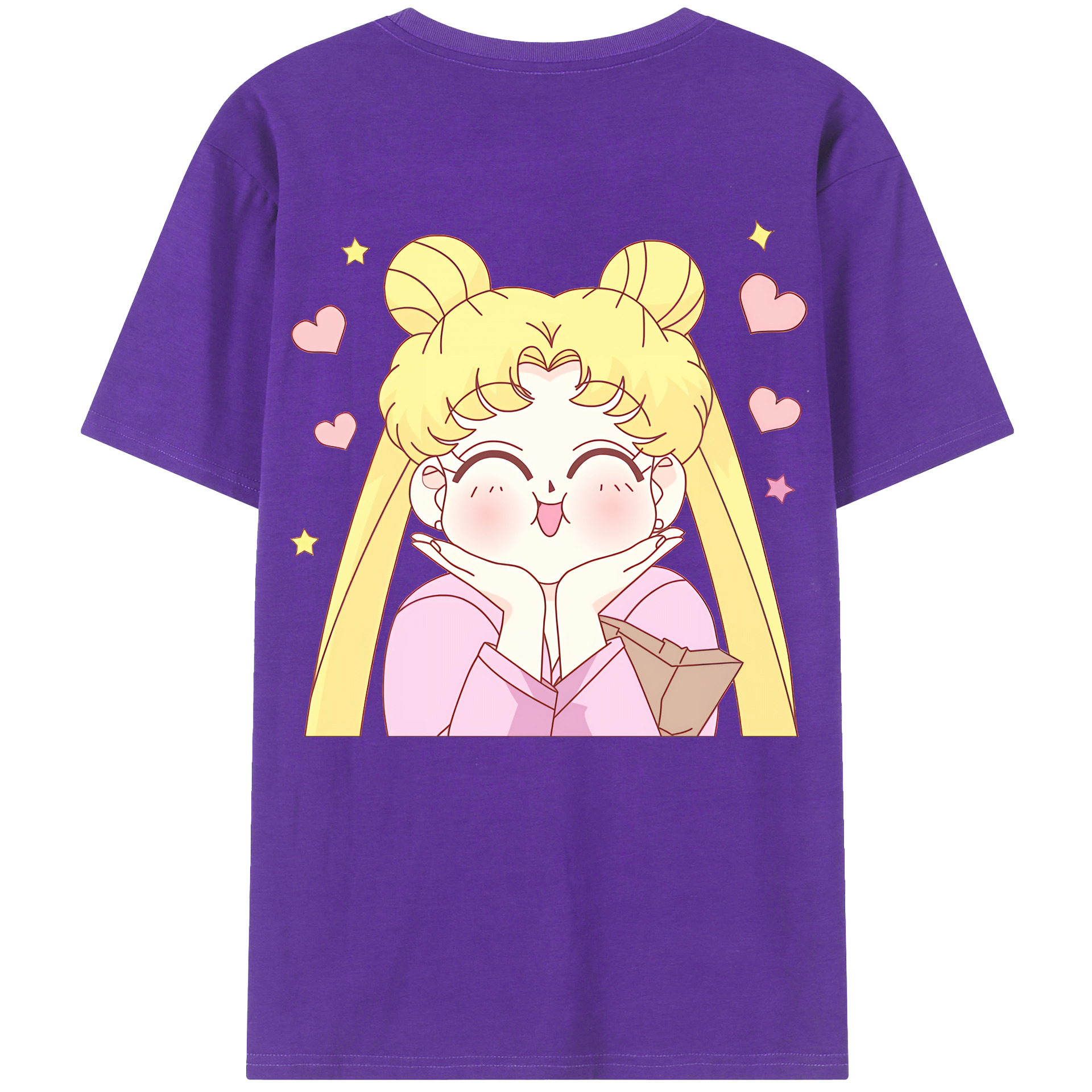 （画像用） 美少女戦士セーラームーン 愛野 美奈子 あいの みなこ Sailor Moon Aino Minako 綿100％ メンズ半袖Tシャツ（バックプリント） 通気性