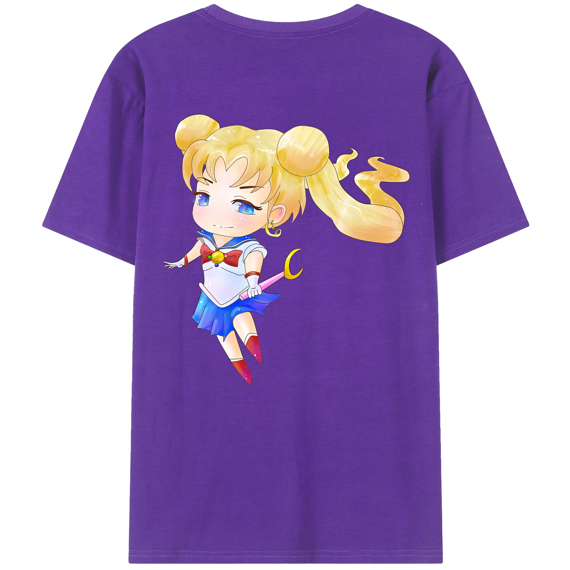 （画像用） 美少女戦士セーラームーン 愛野 美奈子 あいの みなこ Sailor Moon Aino Minako 綿100％ メンズ半袖Tシャツ（バックプリント） 通気性