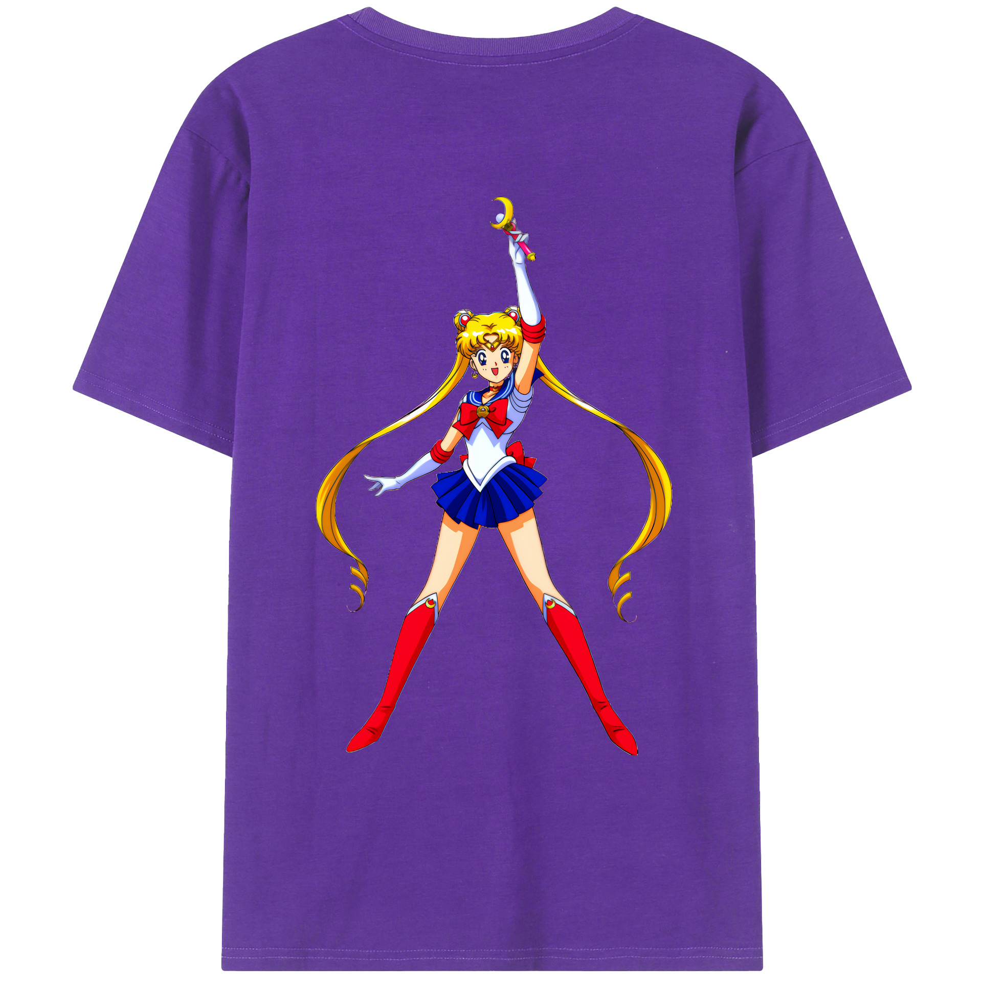 （画像用） 美少女戦士セーラームーン 月野 うさぎ つきの うさぎ Sailor Moon Tsukino Usagi 綿100％ メンズ半袖Tシャツ（バックプリント） 通気性