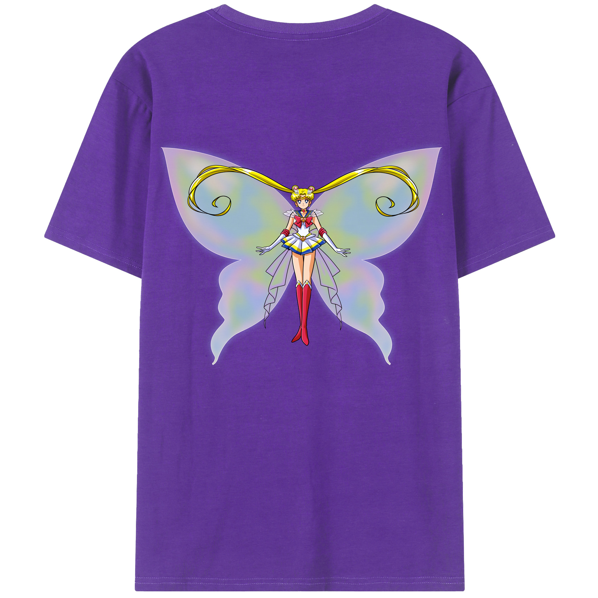 （画像用） 美少女戦士セーラームーン 月野 うさぎ つきの うさぎ Sailor Moon Tsukino Usagi 綿100％ メンズ半袖Tシャツ（バックプリント） 通気性