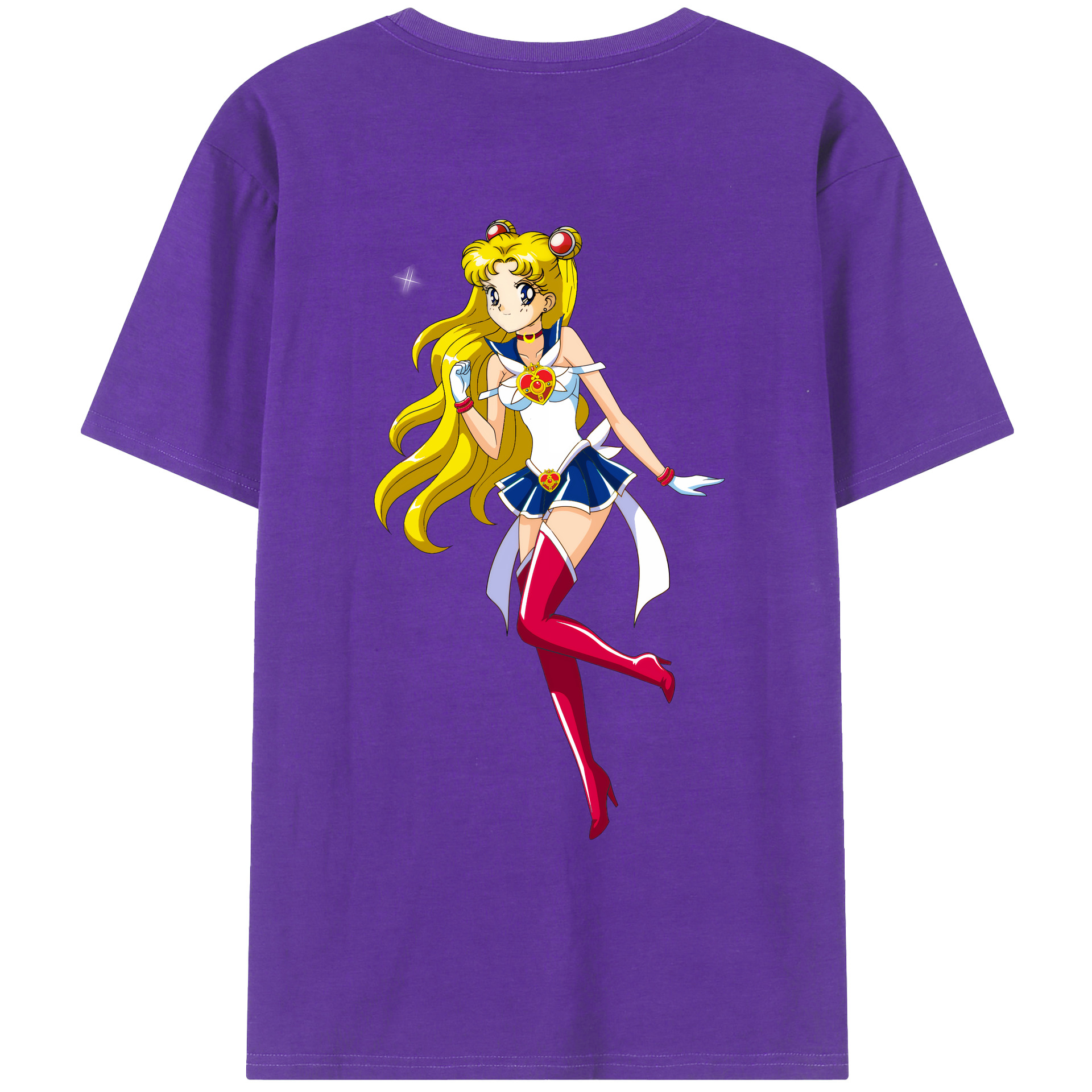 （画像用） 美少女戦士セーラームーン 月野 うさぎ つきの うさぎ Sailor Moon Tsukino Usagi 綿100％ メンズ半袖Tシャツ（バックプリント） 通気性