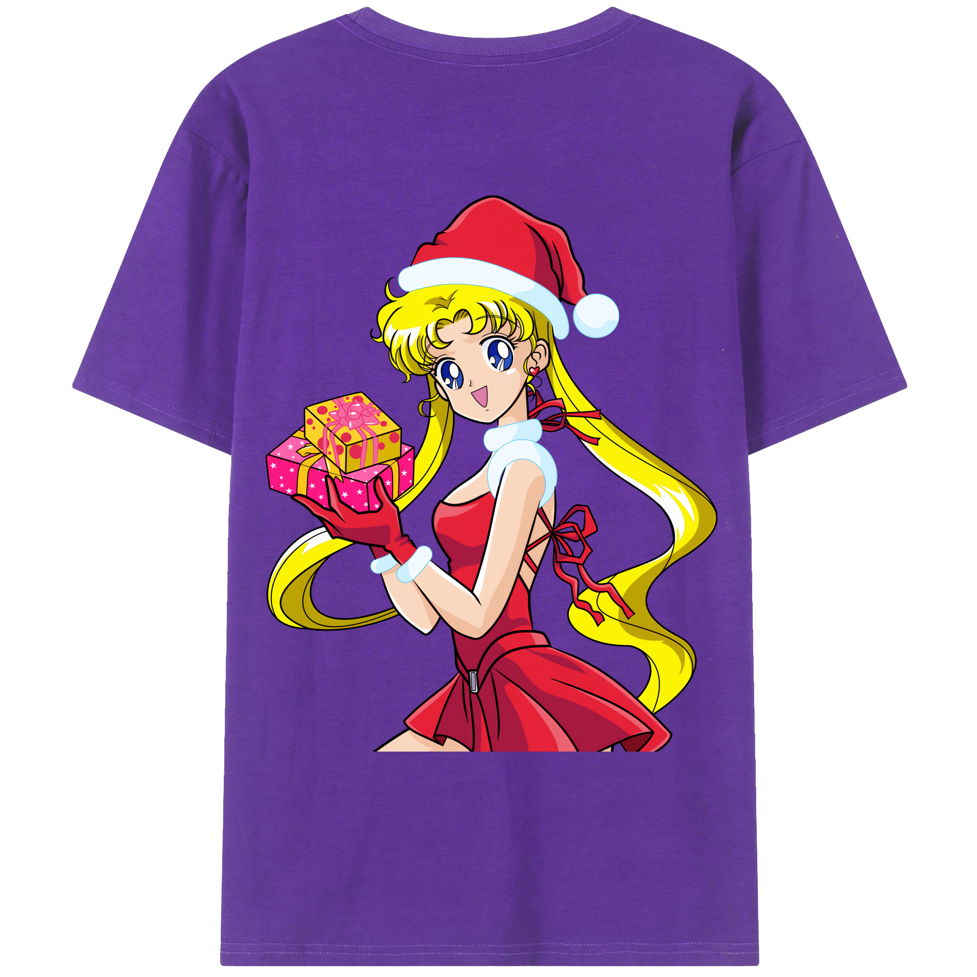（画像用） 美少女戦士セーラームーン 月野 うさぎ つきの うさぎ Sailor Moon Tsukino Usagi 綿100％ メンズ半袖Tシャツ（バックプリント） 通気性