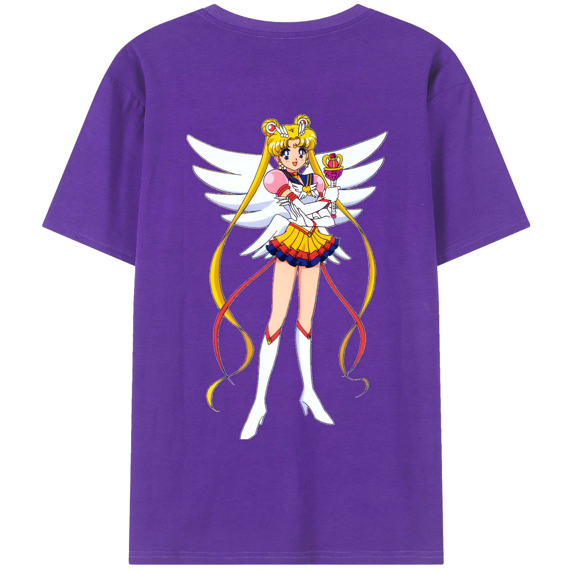 （画像用） 美少女戦士セーラームーン 月野 うさぎ つきの うさぎ Sailor Moon Tsukino Usagi 綿100％ メンズ半袖Tシャツ（バックプリント） 通気性