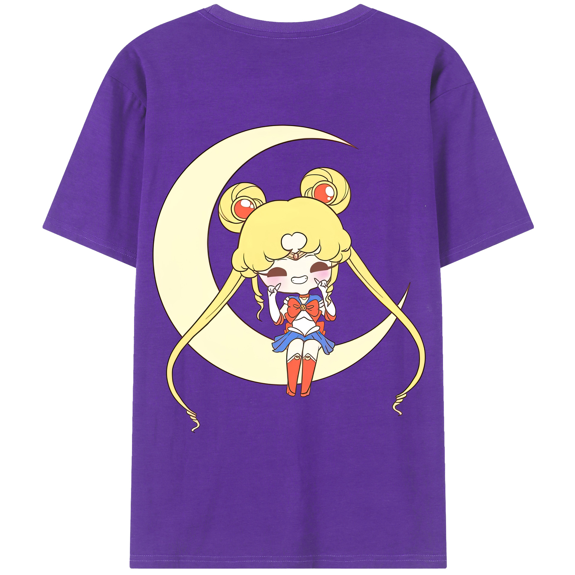 （画像用） 美少女戦士セーラームーン 月野 うさぎ つきの うさぎ Sailor Moon Tsukino Usagi 綿100％ メンズ半袖Tシャツ（バックプリント） 通気性