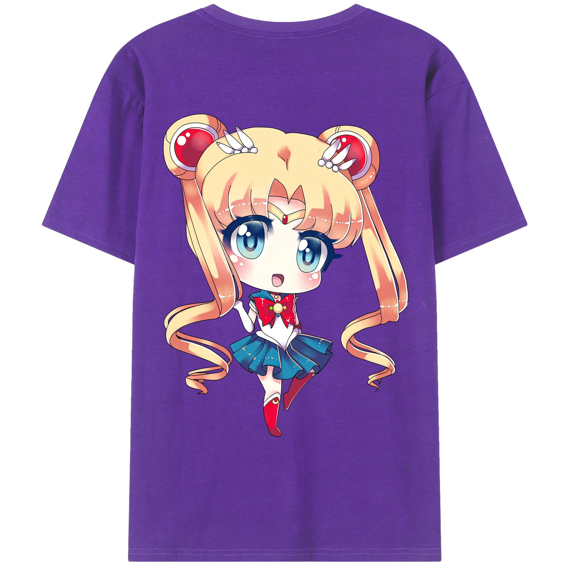 （画像用） 美少女戦士セーラームーン 月野 うさぎ つきの うさぎ Sailor Moon Tsukino Usagi 綿100％ メンズ半袖Tシャツ（バックプリント） 通気性