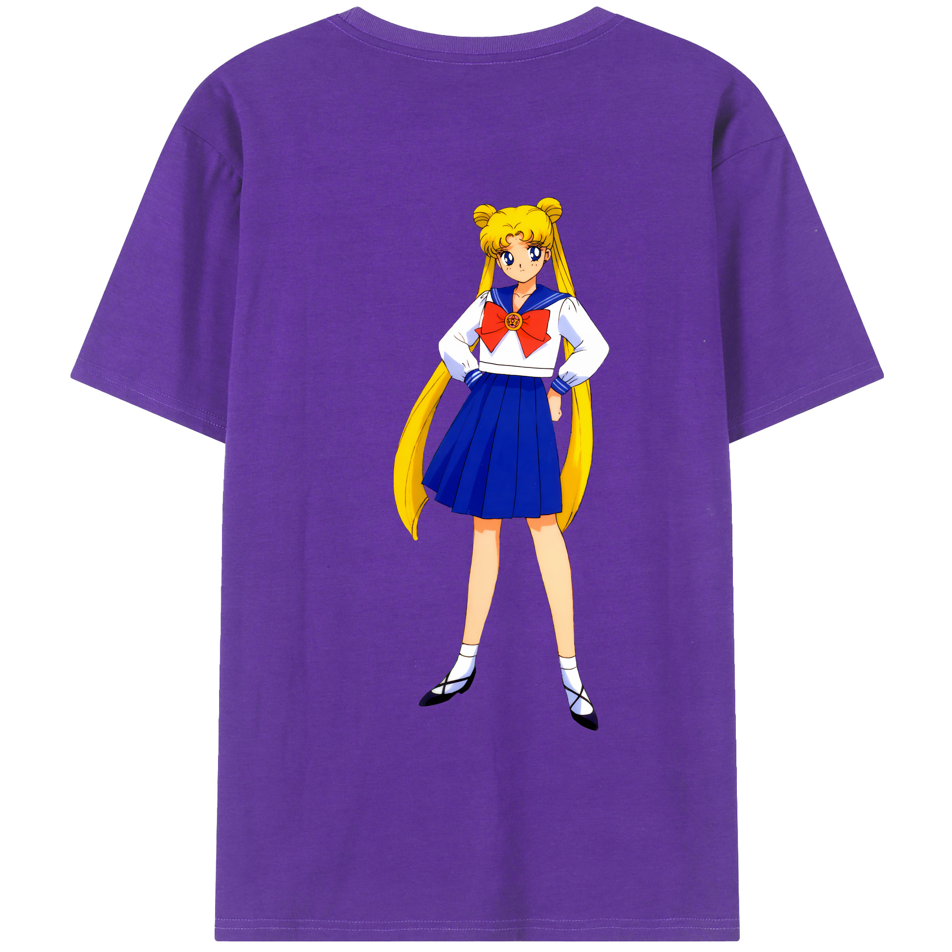 （画像用） 美少女戦士セーラームーン 愛野 美奈子 あいの みなこ Sailor Moon Aino Minako 綿100％ メンズ半袖Tシャツ（バックプリント） 通気性