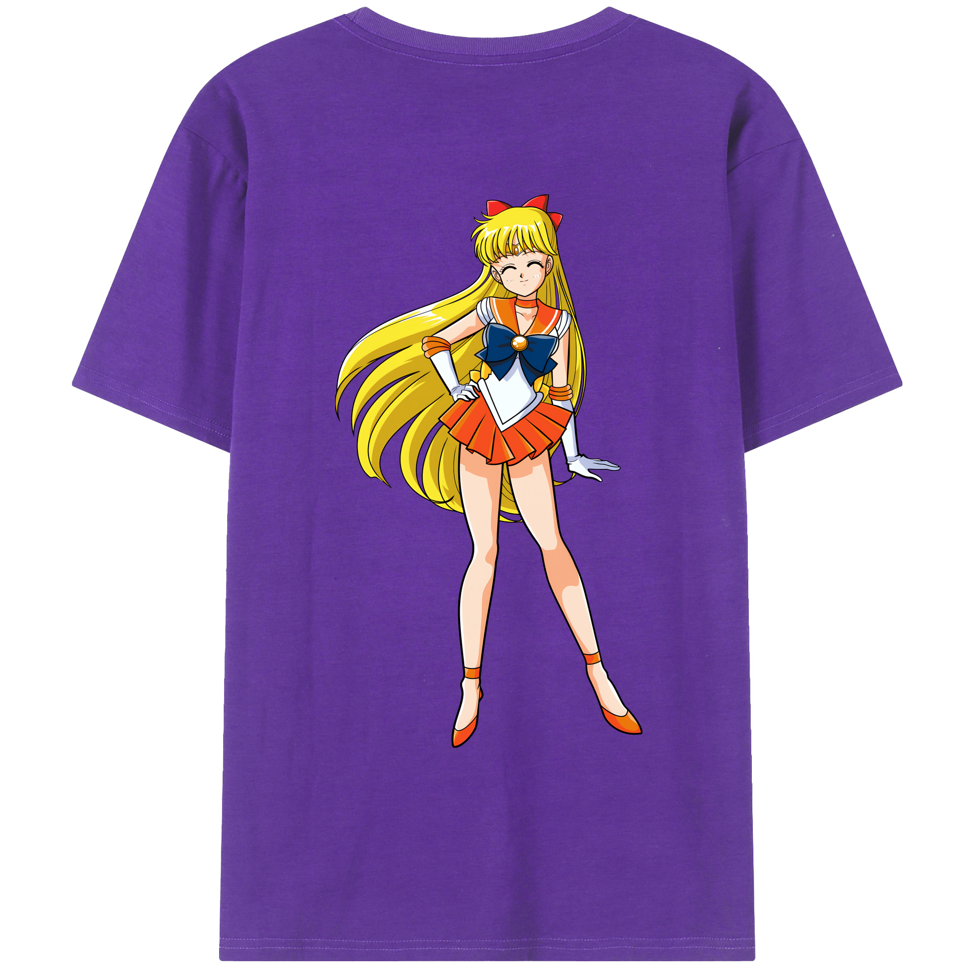 （画像用） 美少女戦士セーラームーン 愛野 美奈子 あいの みなこ Sailor Moon Aino Minako 綿100％ メンズ半袖Tシャツ（バックプリント） 通気性