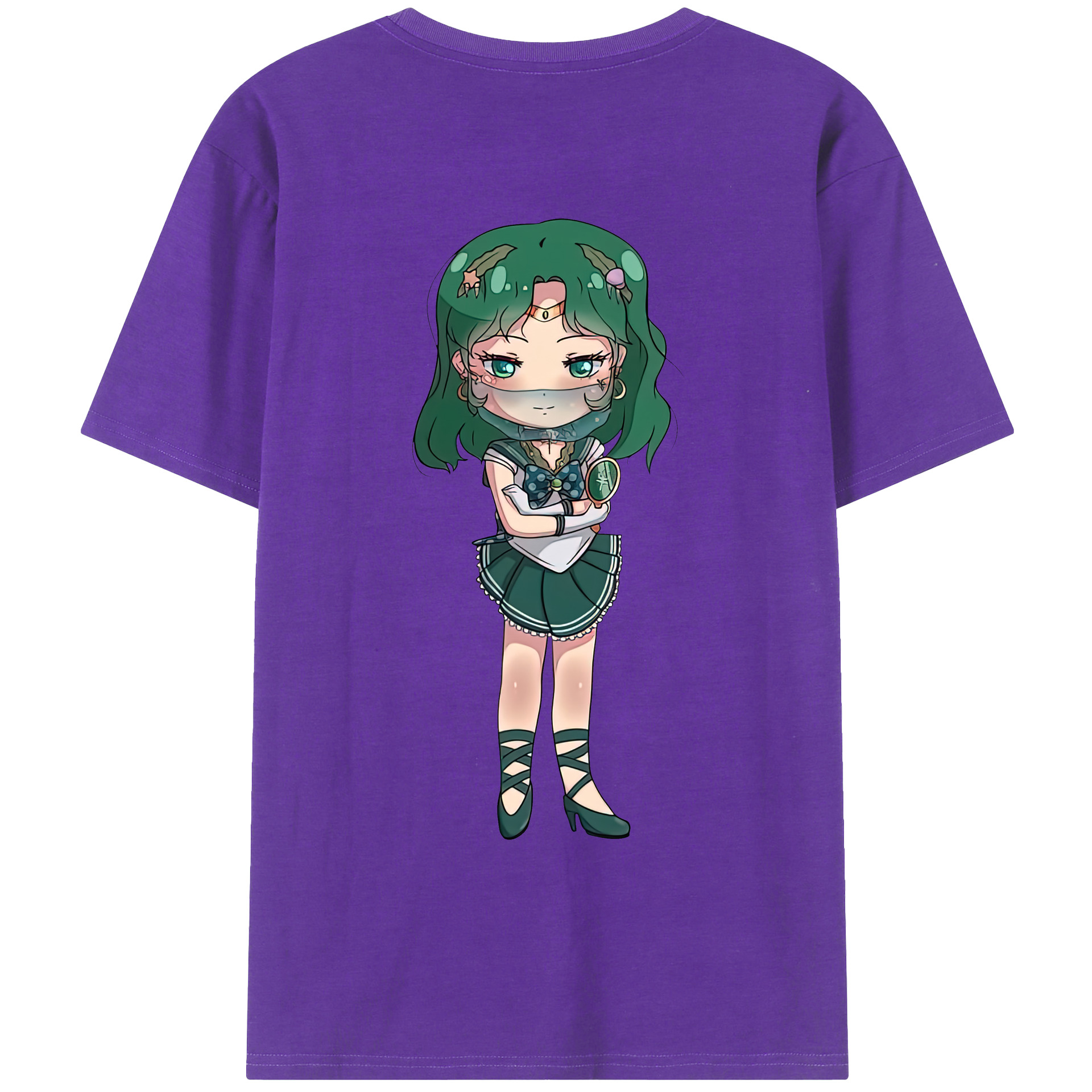 （画像用） 美少女戦士セーラームーン 海王 みちる（かいおう みちる） Sailor Moon Kaiou Michiru 綿100％ メンズ半袖Tシャツ（バックプリント） 通気性