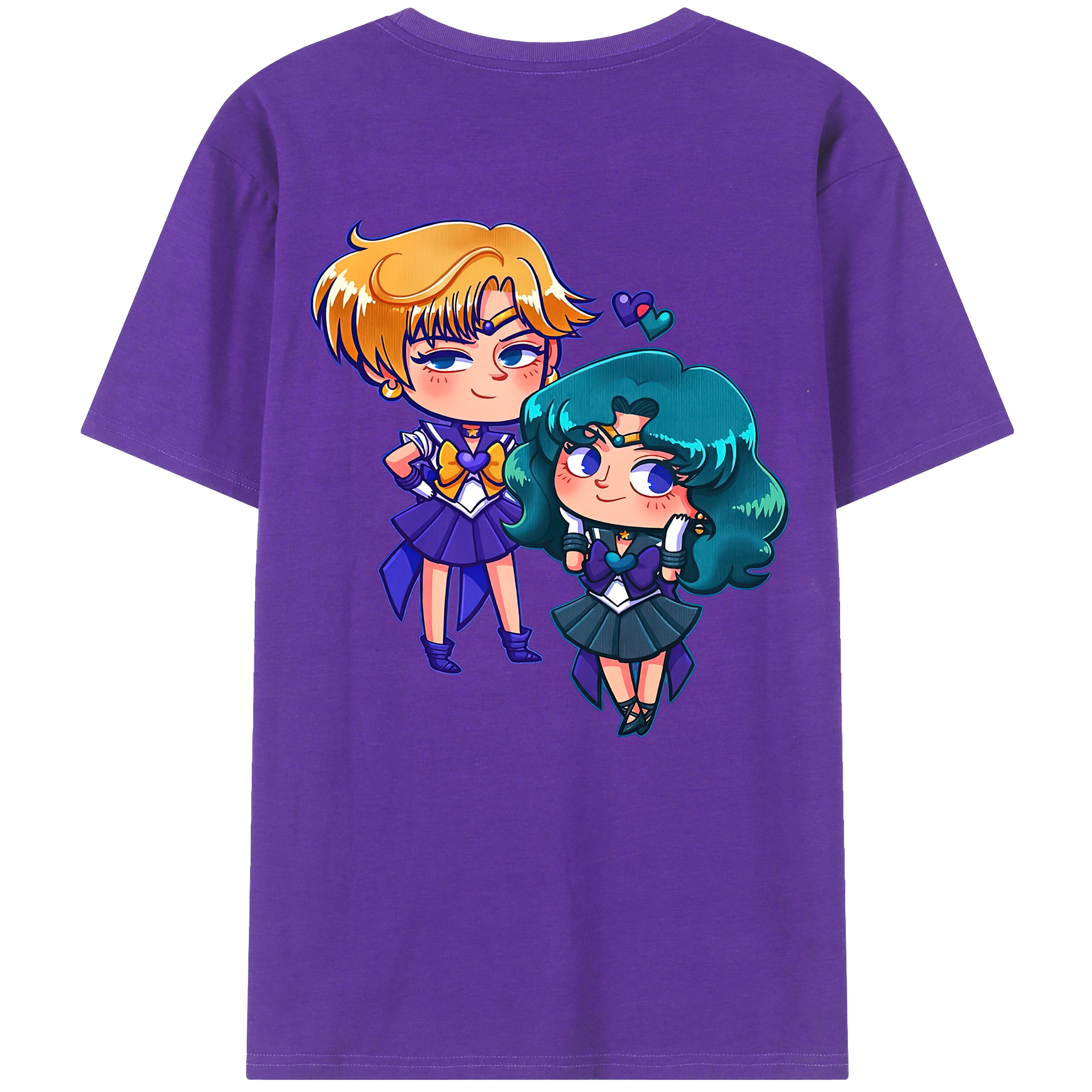 （画像用） 美少女戦士セーラームーン 天王はるか Sailor Moon Tenoh Haruka 綿100％ メンズ半袖Tシャツ（バックプリント） 通気性