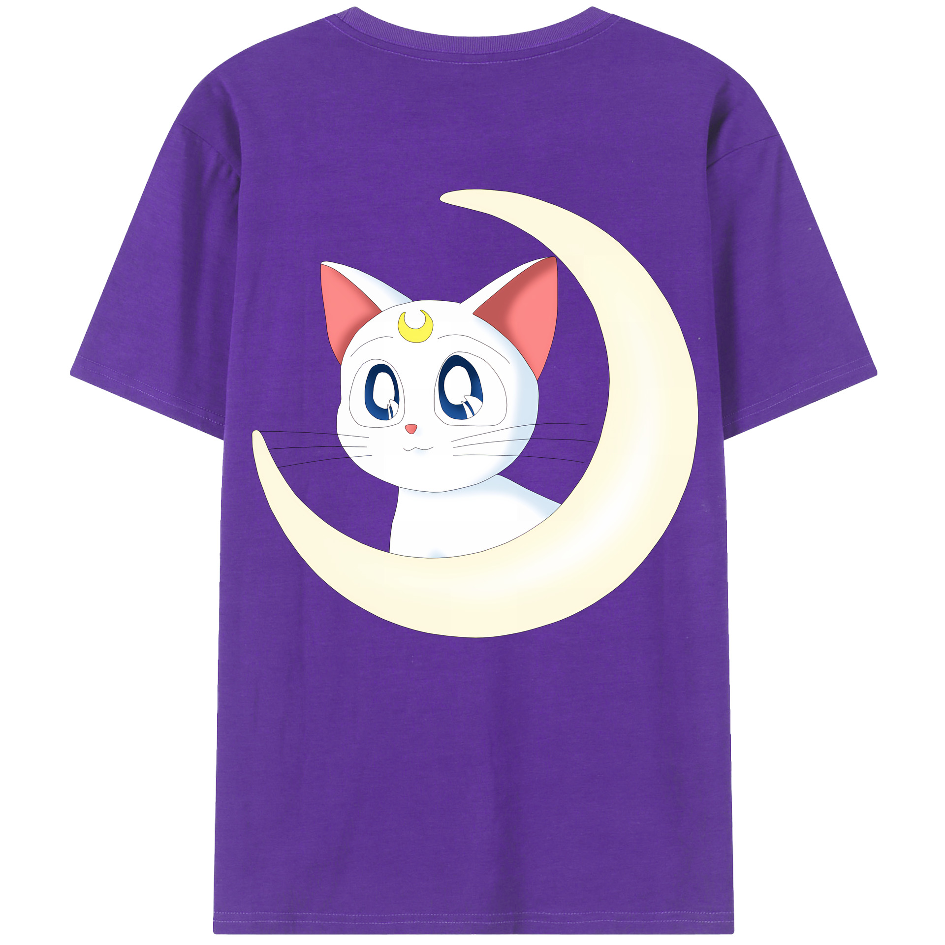 （画像用） 美少女戦士セーラームーン Sailor Moon 綿100％ メンズ半袖Tシャツ（バックプリント） 通気性