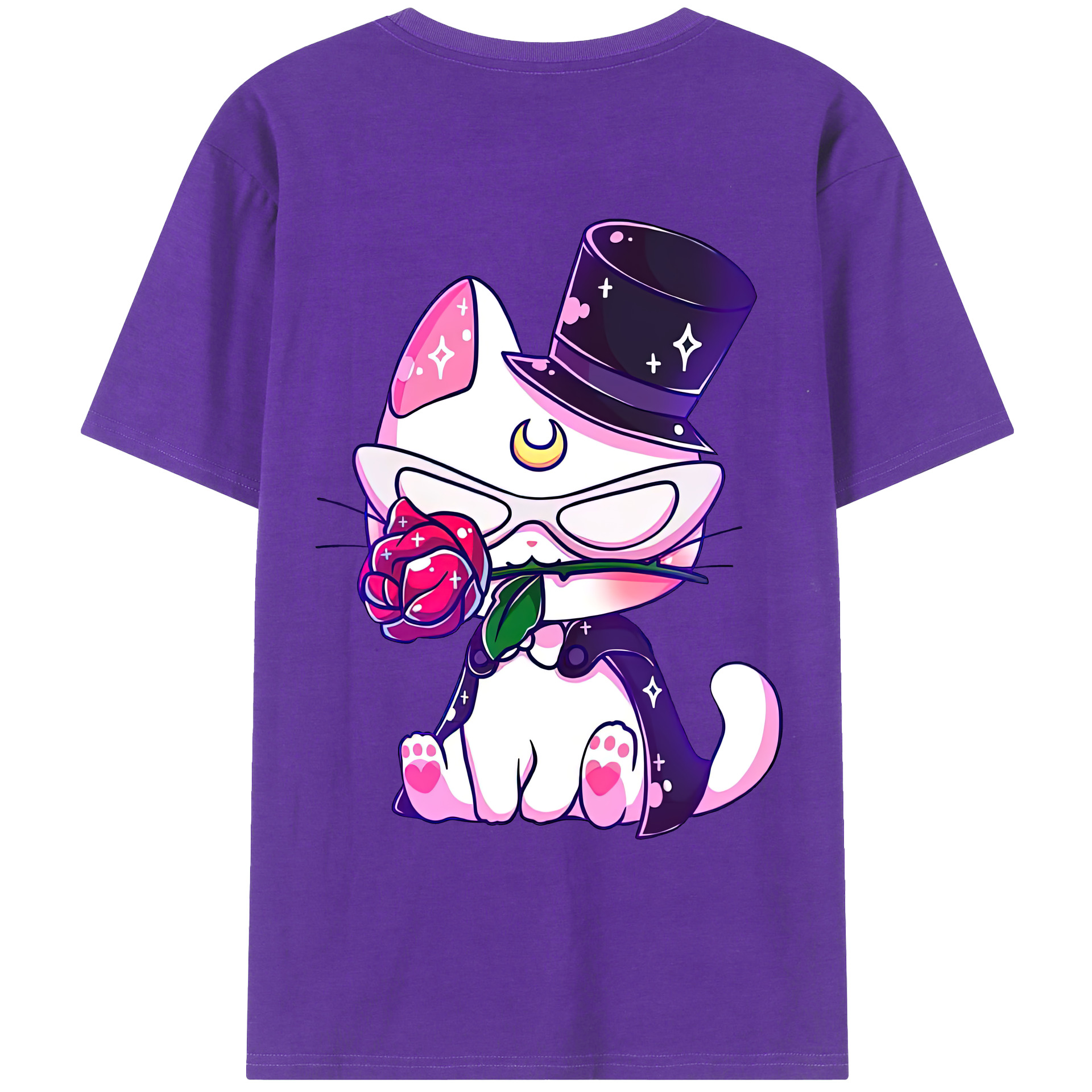 （画像用） 美少女戦士セーラームーン Sailor Moon 綿100％ メンズ半袖Tシャツ（バックプリント） 通気性