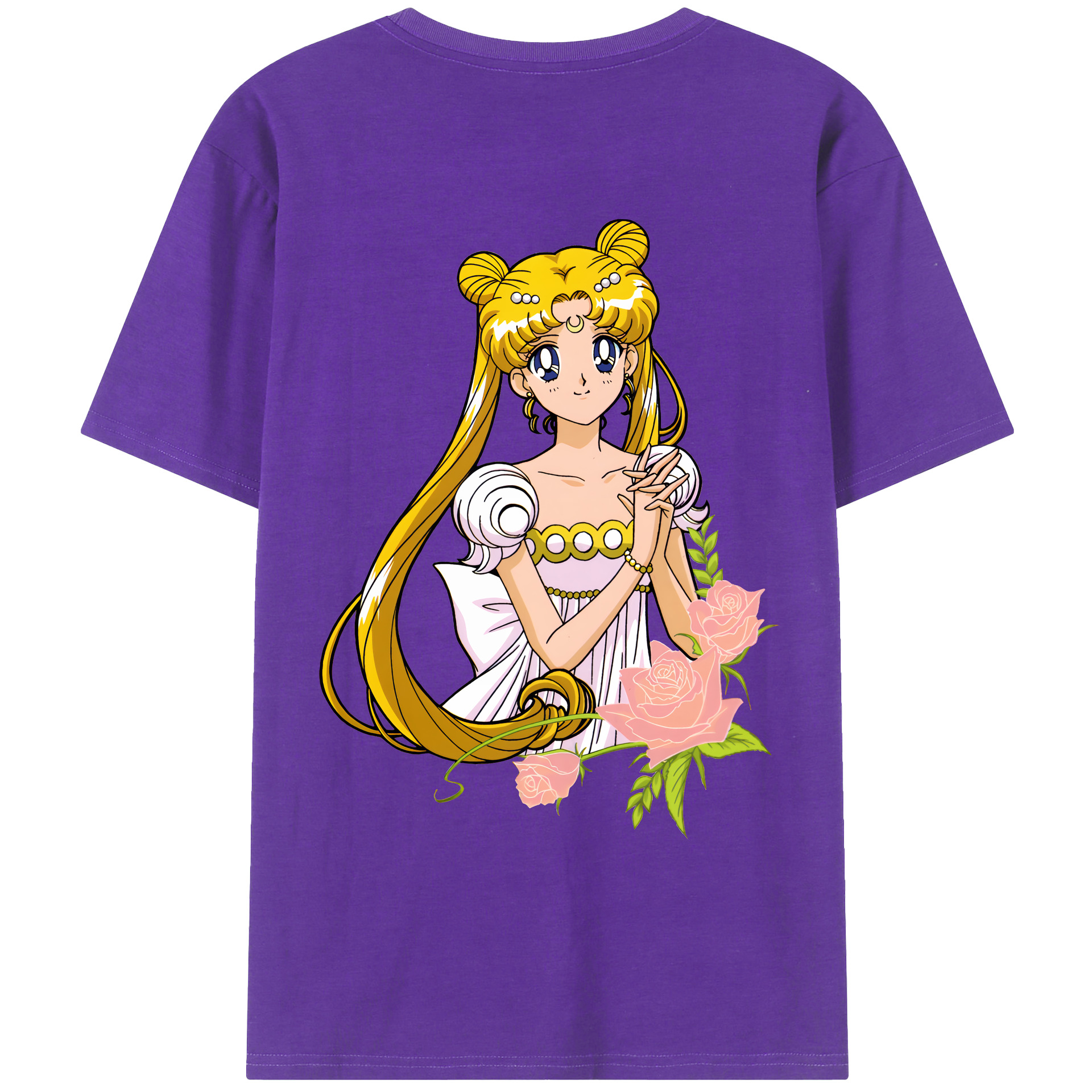 （画像用） 美少女戦士セーラームーン 愛野 美奈子 あいの みなこ Sailor Moon Aino Minako 綿100％ メンズ半袖Tシャツ（バックプリント） 通気性