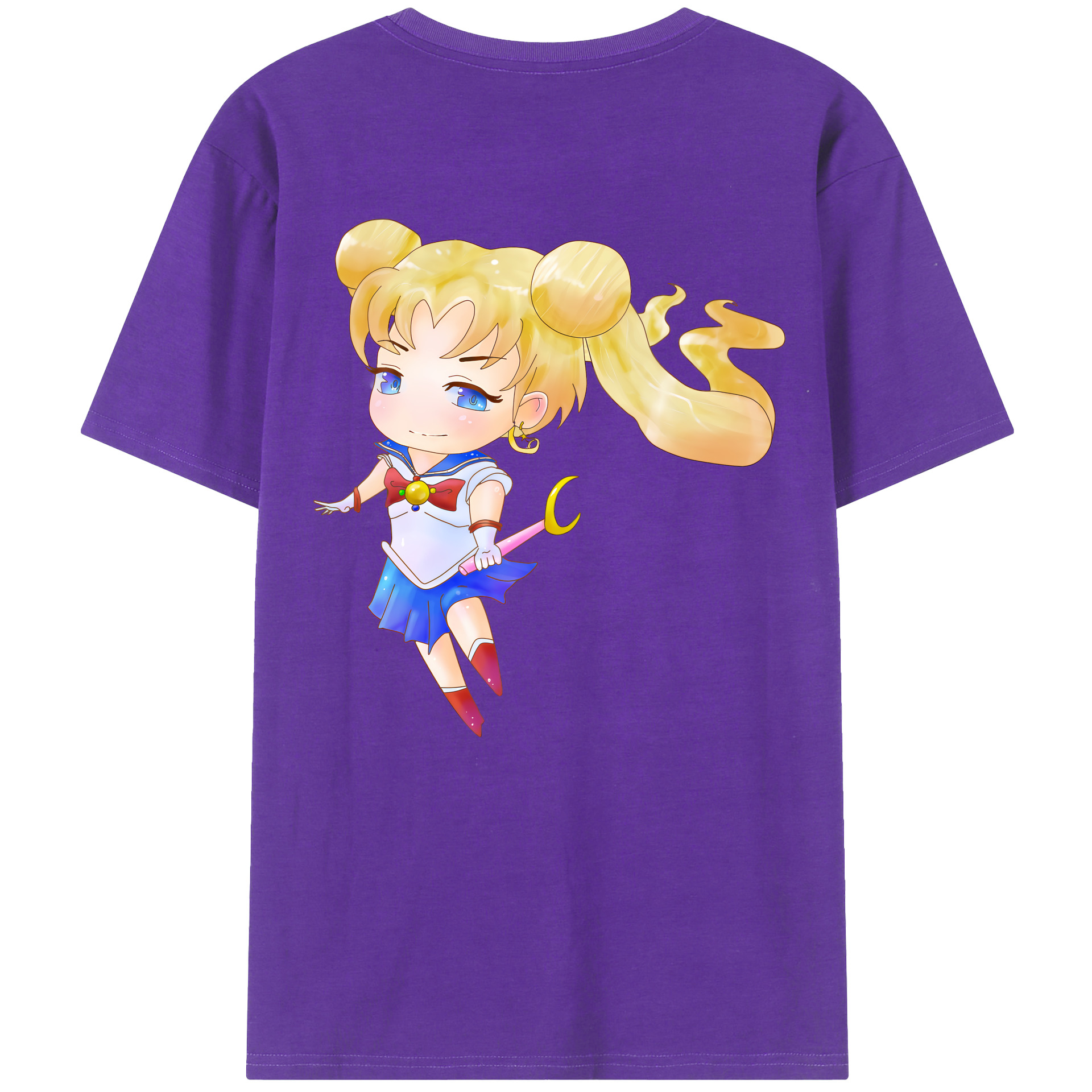 （画像用） 美少女戦士セーラームーン 愛野 美奈子 あいの みなこ Sailor Moon Aino Minako 綿100％ メンズ半袖Tシャツ（バックプリント） 通気性
