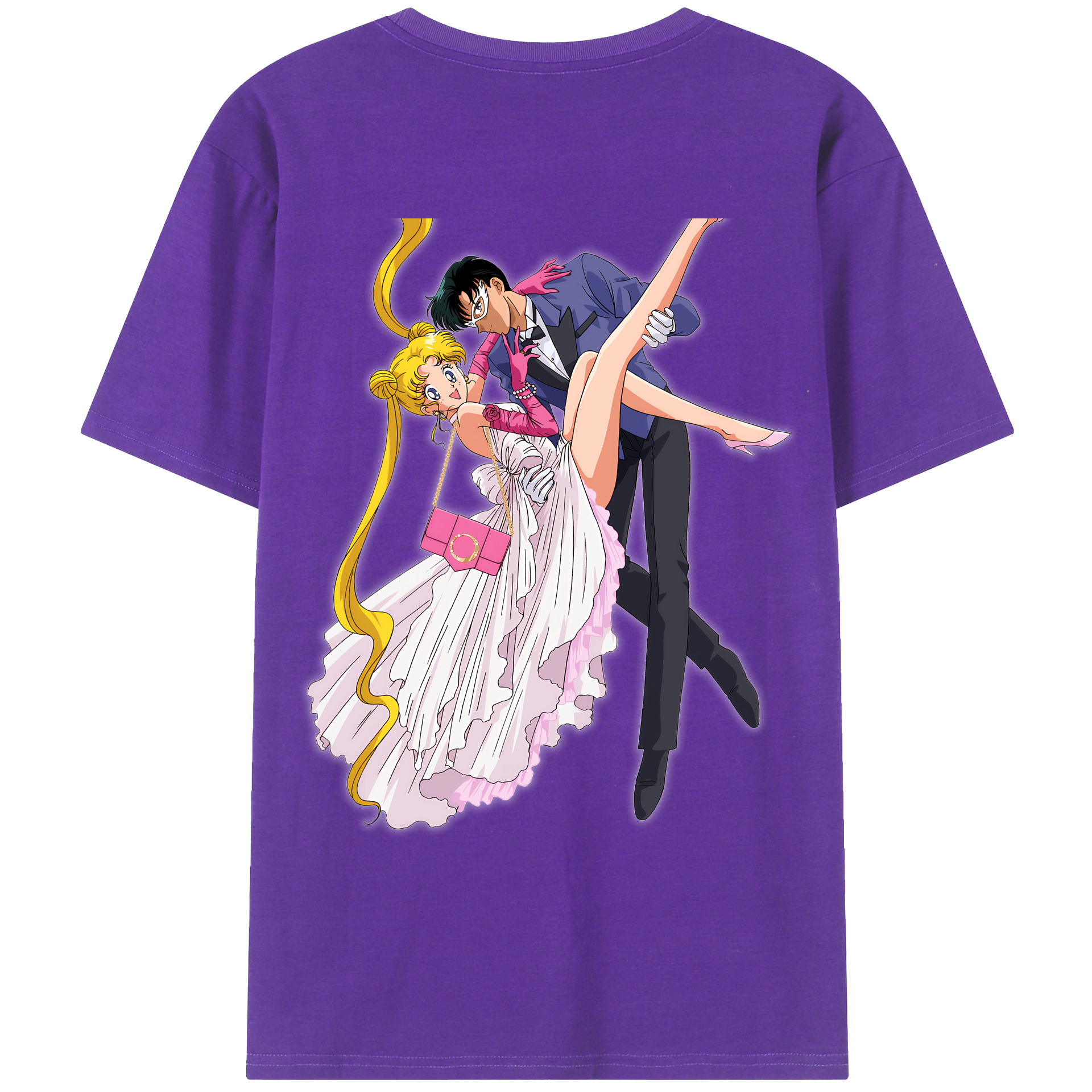 （画像用） 美少女戦士セーラームーン 愛野 美奈子 あいの みなこ Sailor Moon Aino Minako 綿100％ メンズ半袖Tシャツ（バックプリント） 通気性