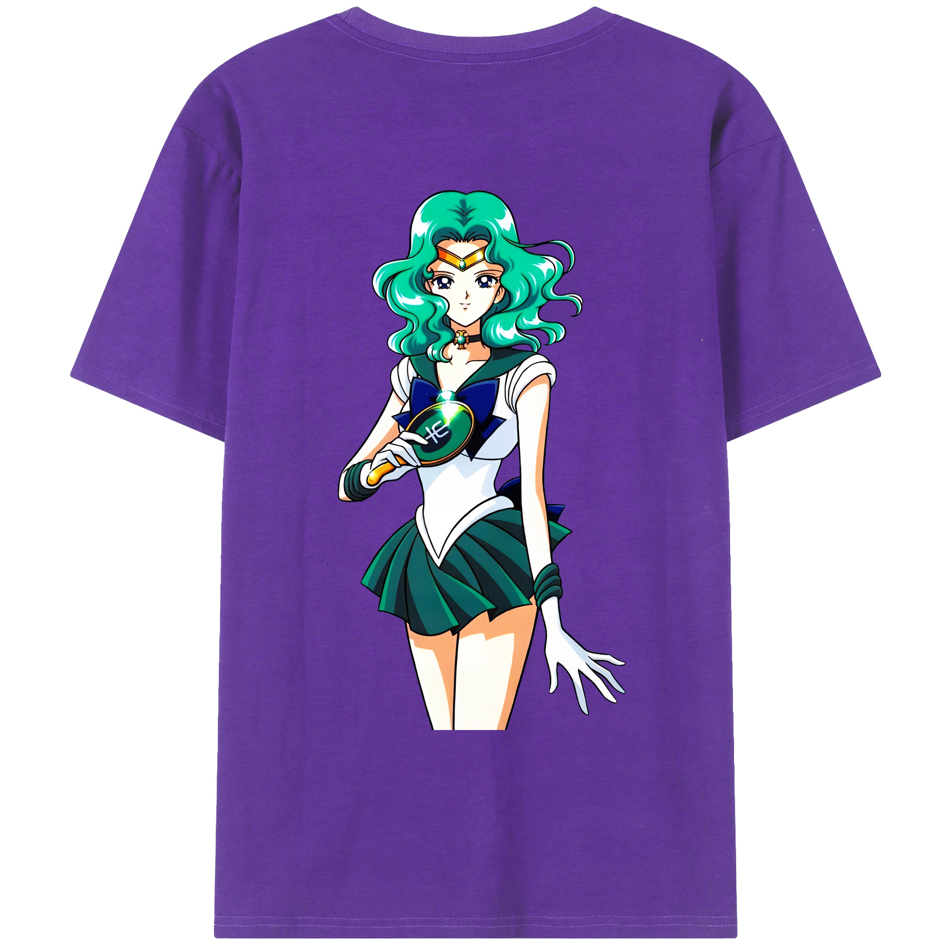 （画像用） 美少女戦士セーラームーン 海王 みちる（かいおう みちる） Sailor Moon Kaiou Michiru 綿100％ メンズ半袖Tシャツ（バックプリント） 通気性