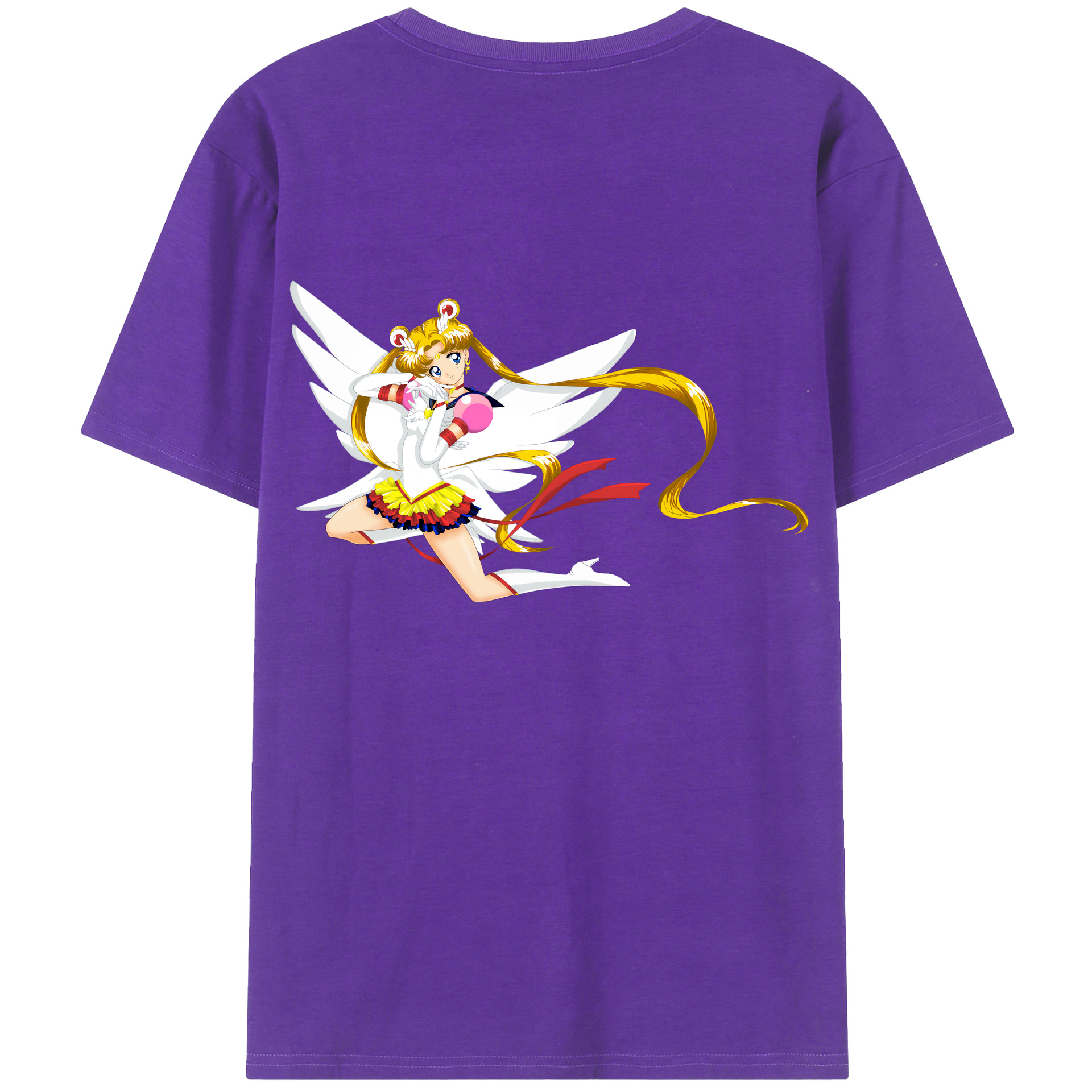 （画像用） 美少女戦士セーラームーン 月野 うさぎ つきの うさぎ Sailor Moon Tsukino Usagi 綿100％ メンズ半袖Tシャツ（バックプリント） 通気性