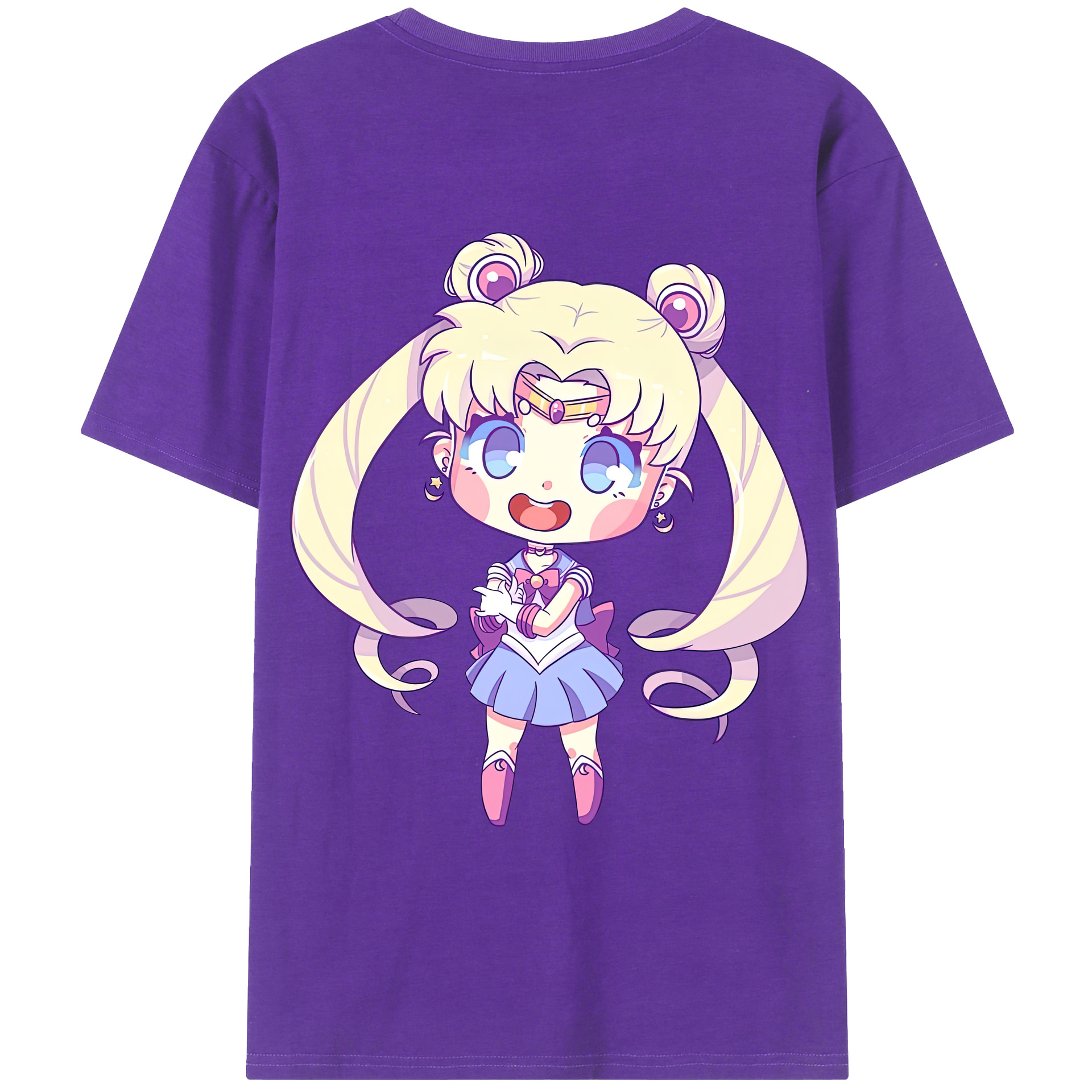 （画像用） 美少女戦士セーラームーン 月野 うさぎ つきの うさぎ Sailor Moon Tsukino Usagi 綿100％ メンズ半袖Tシャツ（バックプリント） 通気性