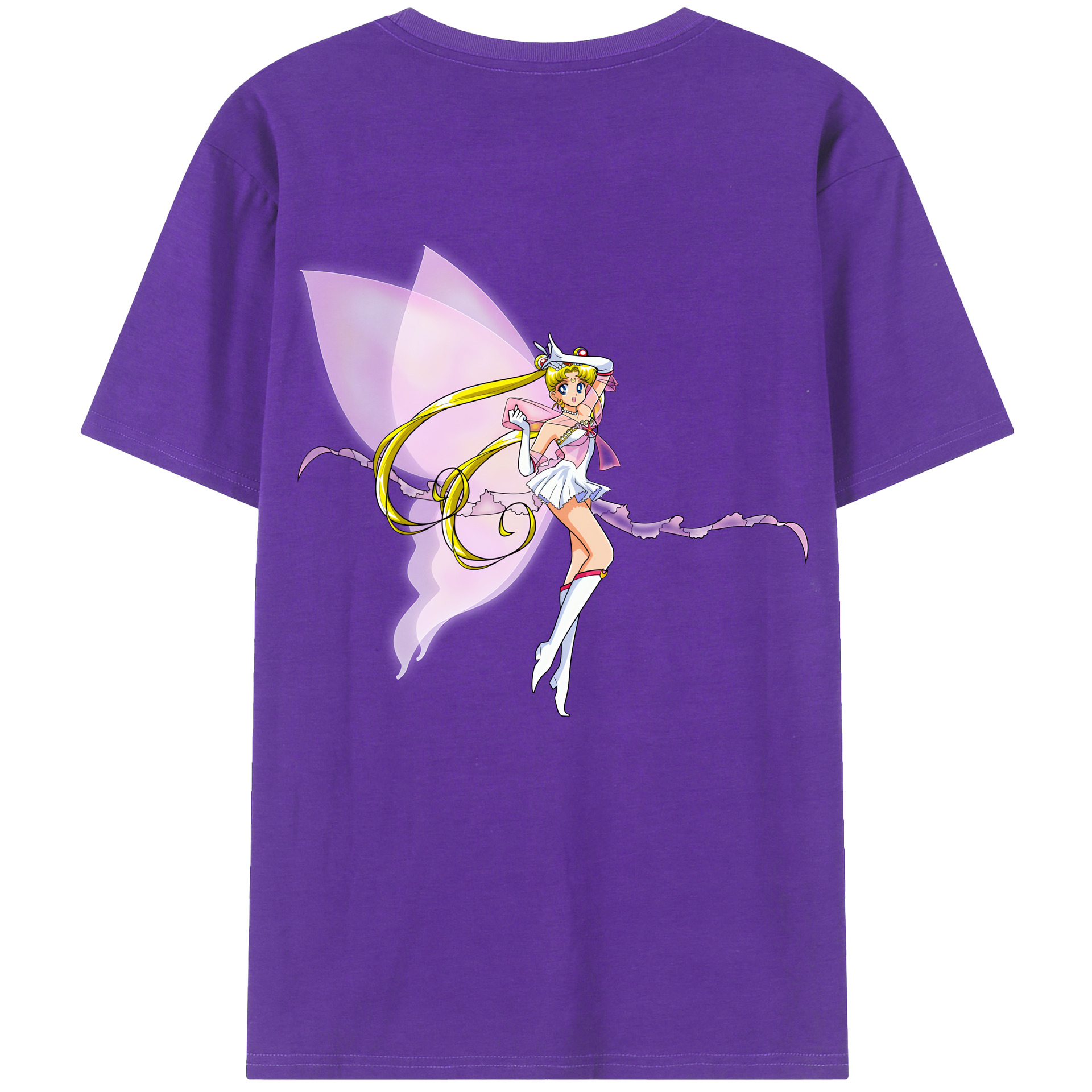 （画像用） 美少女戦士セーラームーン 月野 うさぎ つきの うさぎ Sailor Moon Tsukino Usagi 綿100％ メンズ半袖Tシャツ（バックプリント） 通気性