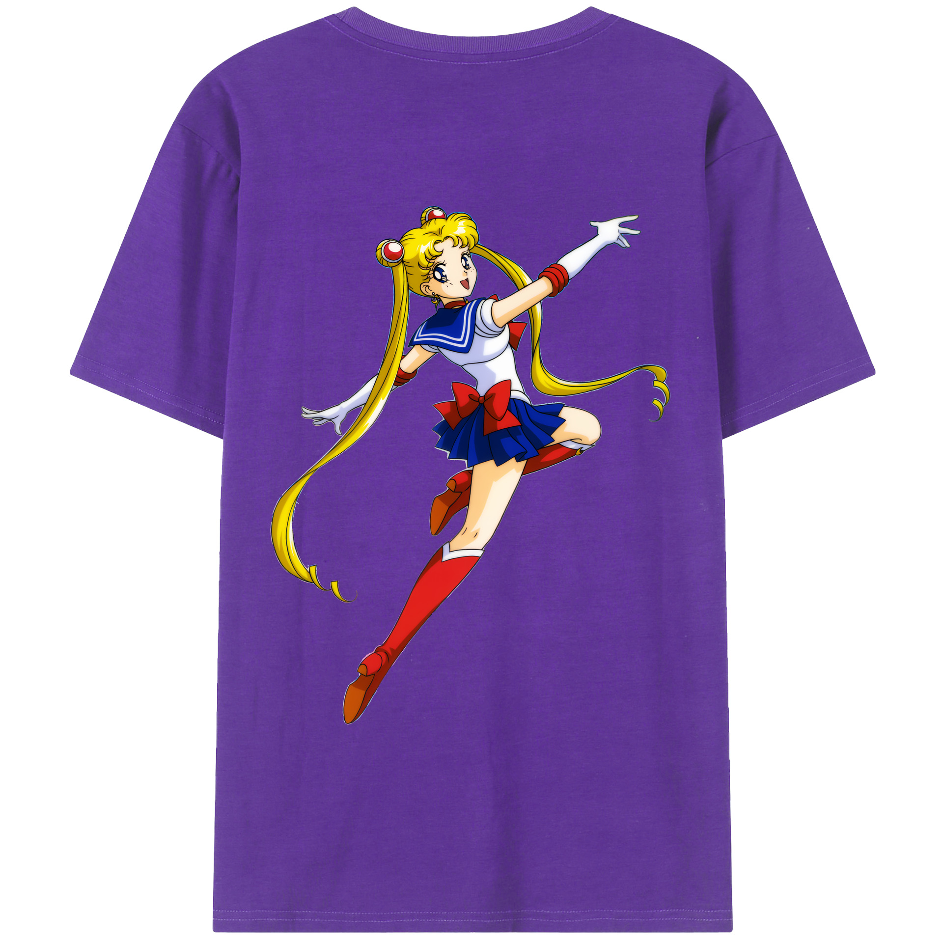 （画像用） 美少女戦士セーラームーン 月野 うさぎ つきの うさぎ Sailor Moon Tsukino Usagi 綿100％ メンズ半袖Tシャツ（バックプリント） 通気性