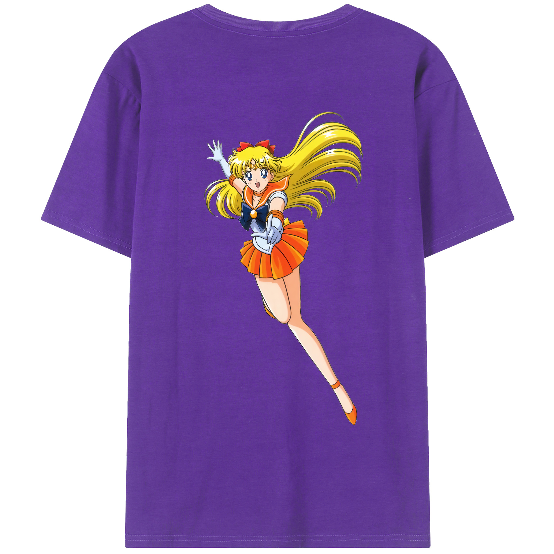 （画像用） 美少女戦士セーラームーン 愛野 美奈子 あいの みなこ Sailor Moon Aino Minako 綿100％ メンズ半袖Tシャツ（バックプリント） 通気性
