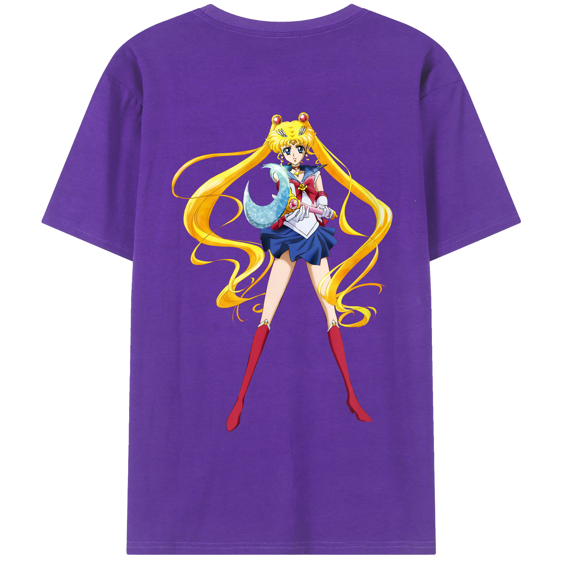 （画像用） 美少女戦士セーラームーン 月野 うさぎ つきの うさぎ Sailor Moon Tsukino Usagi 綿100％ メンズ半袖Tシャツ（バックプリント） 通気性
