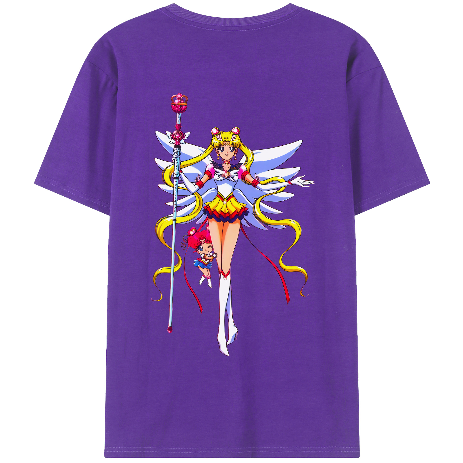 （画像用） 美少女戦士セーラームーン 月野 うさぎ つきの うさぎ Sailor Moon Tsukino Usagi 綿100％ メンズ半袖Tシャツ（バックプリント） 通気性