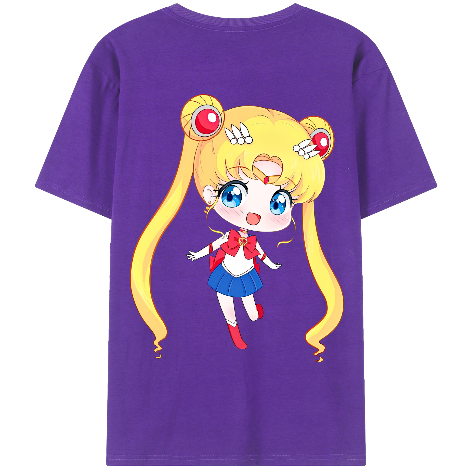 （画像用） 美少女戦士セーラームーン 月野 うさぎ つきの うさぎ Sailor Moon Tsukino Usagi 綿100％ メンズ半袖Tシャツ（バックプリント） 通気性