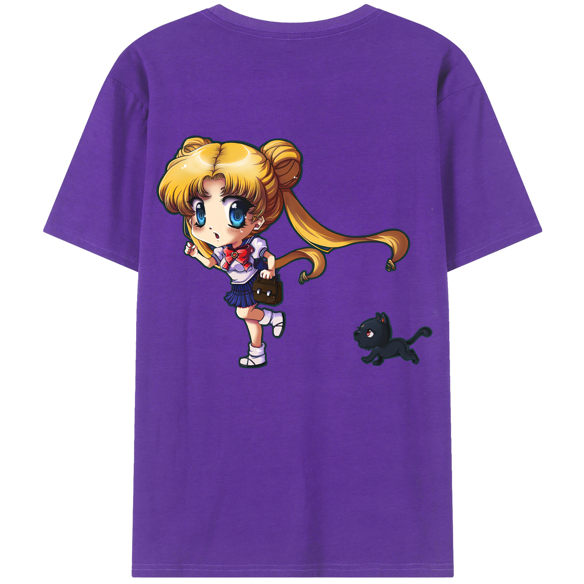 （画像用） 美少女戦士セーラームーン 愛野 美奈子 あいの みなこ Sailor Moon Aino Minako 綿100％ メンズ半袖Tシャツ（バックプリント） 通気性