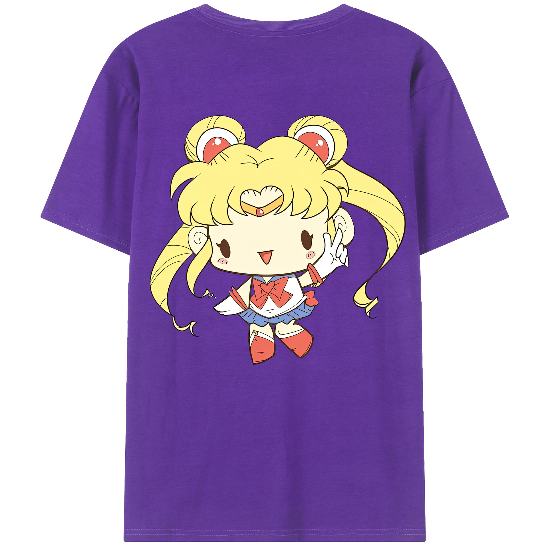 （画像用） 美少女戦士セーラームーン 月野 うさぎ つきの うさぎ Sailor Moon Tsukino Usagi 綿100％ メンズ半袖Tシャツ（バックプリント） 通気性