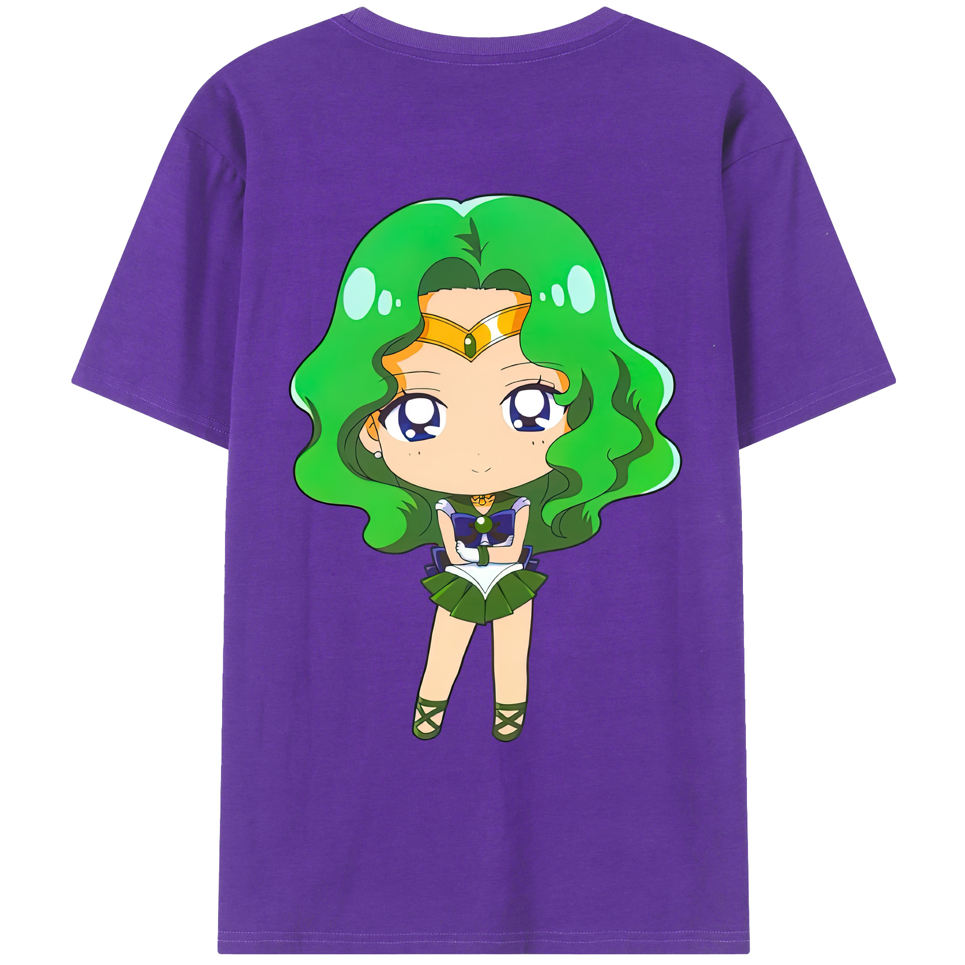 （画像用） 美少女戦士セーラームーン 海王 みちる（かいおう みちる） Sailor Moon Kaiou Michiru 綿100％ メンズ半袖Tシャツ（バックプリント） 通気性