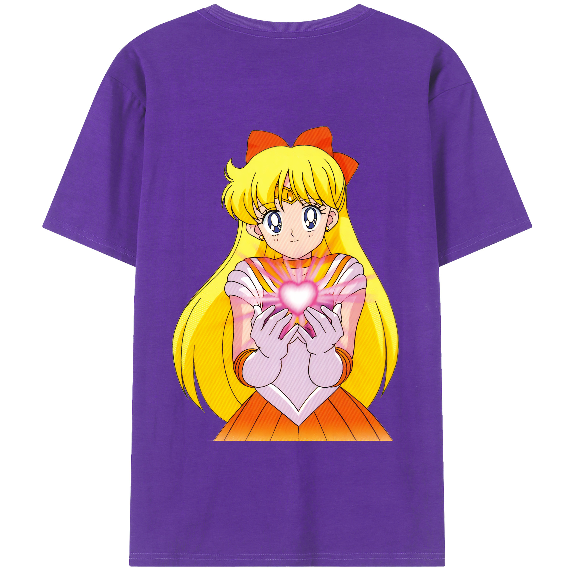 （画像用） 美少女戦士セーラームーン 愛野 美奈子 あいの みなこ Sailor Moon Aino Minako 綿100％ メンズ半袖Tシャツ（バックプリント） 通気性