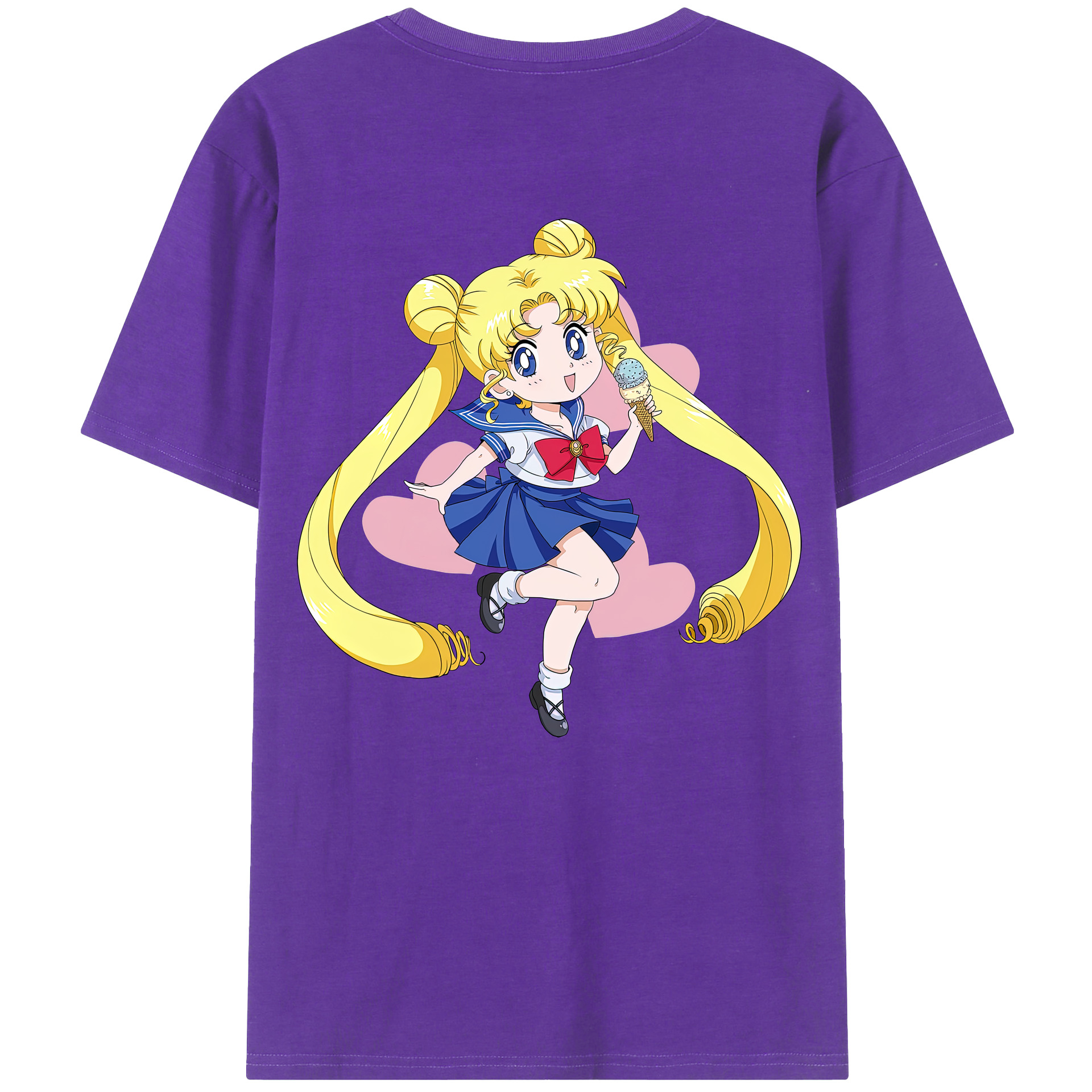（画像用） 美少女戦士セーラームーン 愛野 美奈子 あいの みなこ Sailor Moon Aino Minako 綿100％ メンズ半袖Tシャツ（バックプリント） 通気性